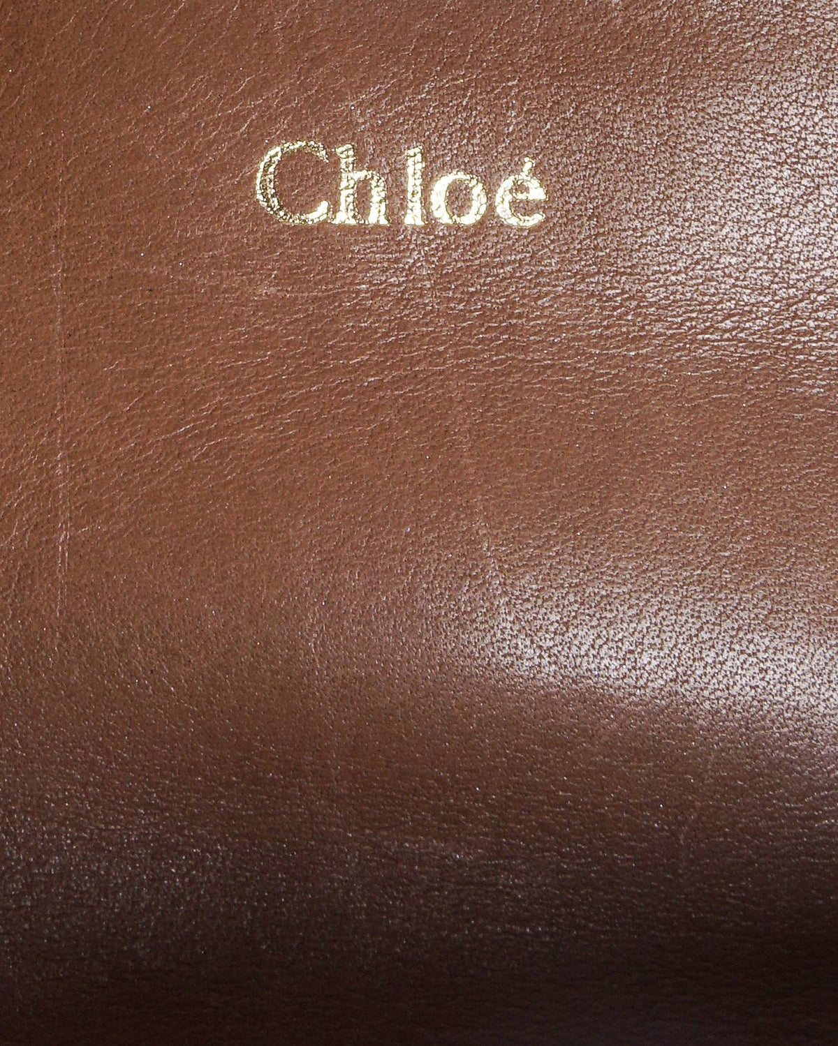 Chloé Elsie Metallic Silver Lambskin & Tan Leather Clutch