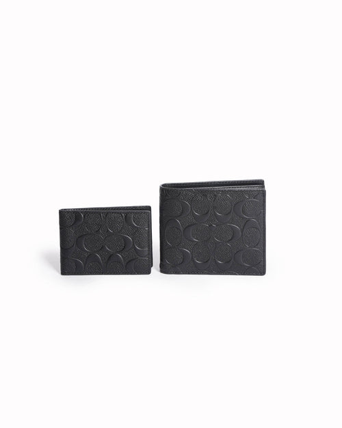 Coach 3 in 1 signature bifold wallet set of 2
