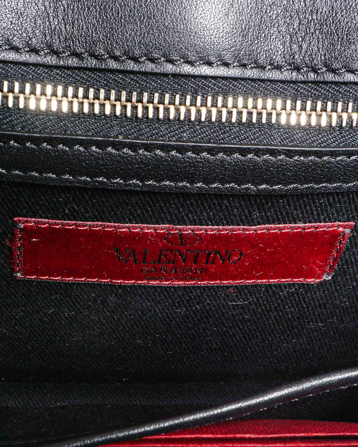 Valentino Garavani Black Leather Mini Glam Lock Rockstud Shoulder Bag