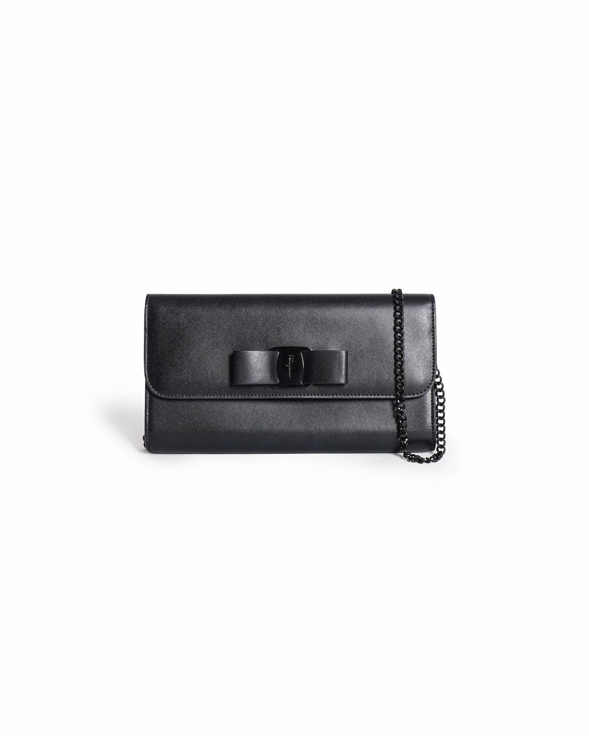 Salvatore Ferragamo Vara Leather Bow Continental Clutch Bag