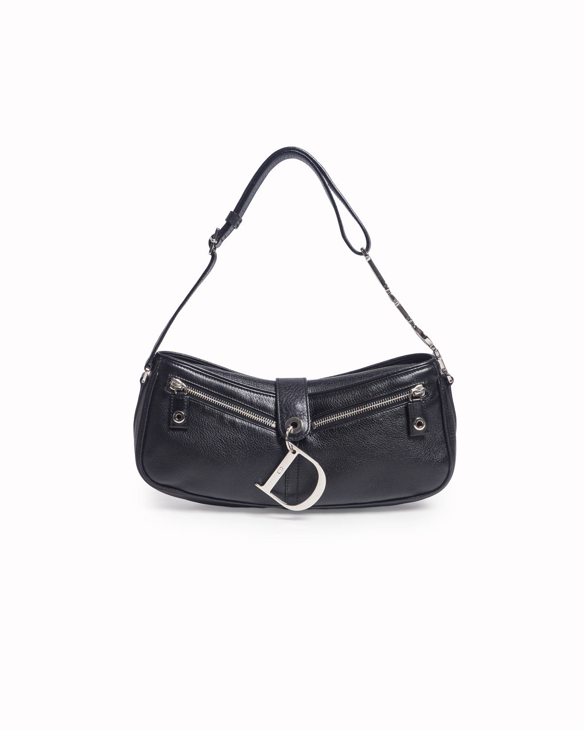 Christian Dior D-Charm Saddle Leather Shoulder Bag