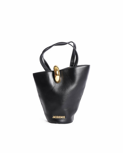 Jacquemus Le Petit Bambola Black leather bucket bag