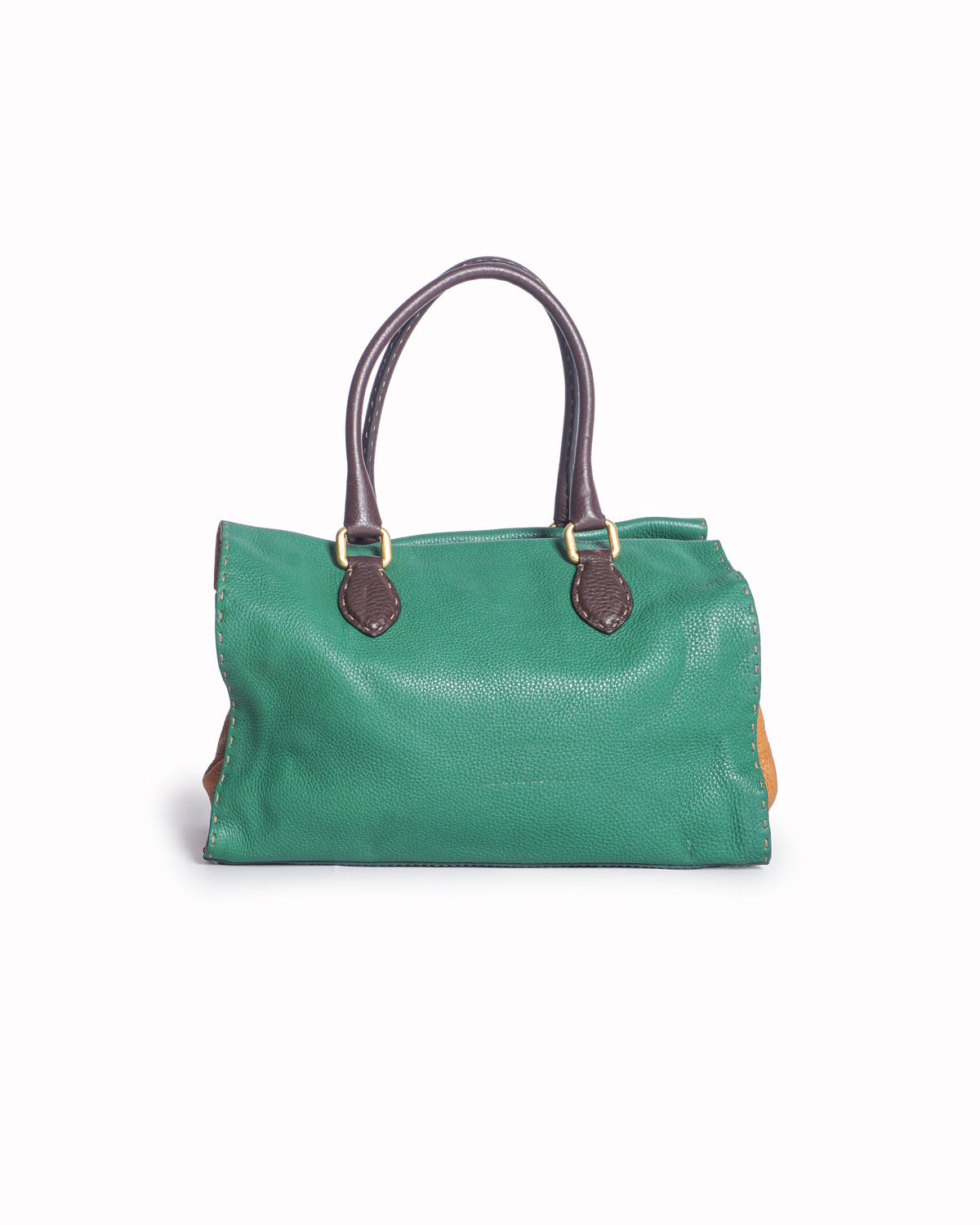 Fendi Selleria Cuoio Romano Leather Adele Frame Satchel