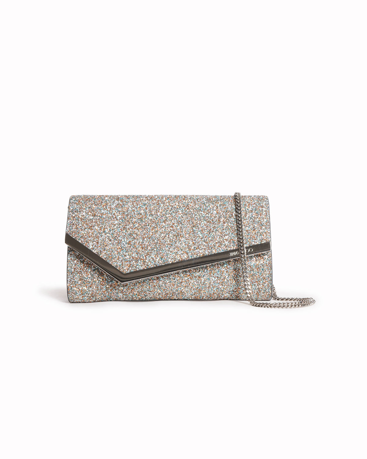 Jimmy choo 
Emmie Coarse Glitter Fabric Clutch Bag