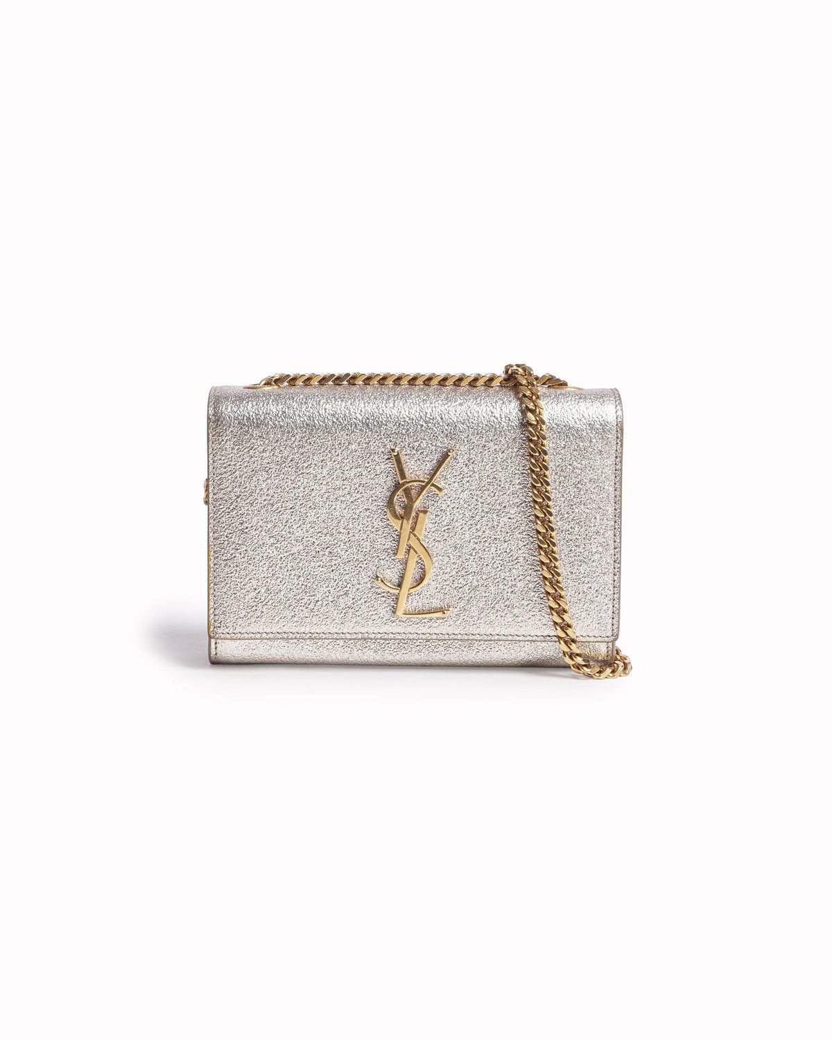 Saint Laurent Kate Small Gold Textured Leather Shoulder Bag