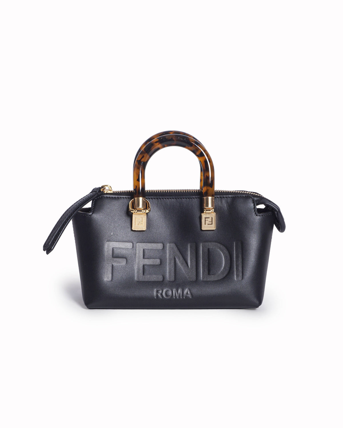 Fendi Vitello King Plexiglass Mini By The Way Boston Bag