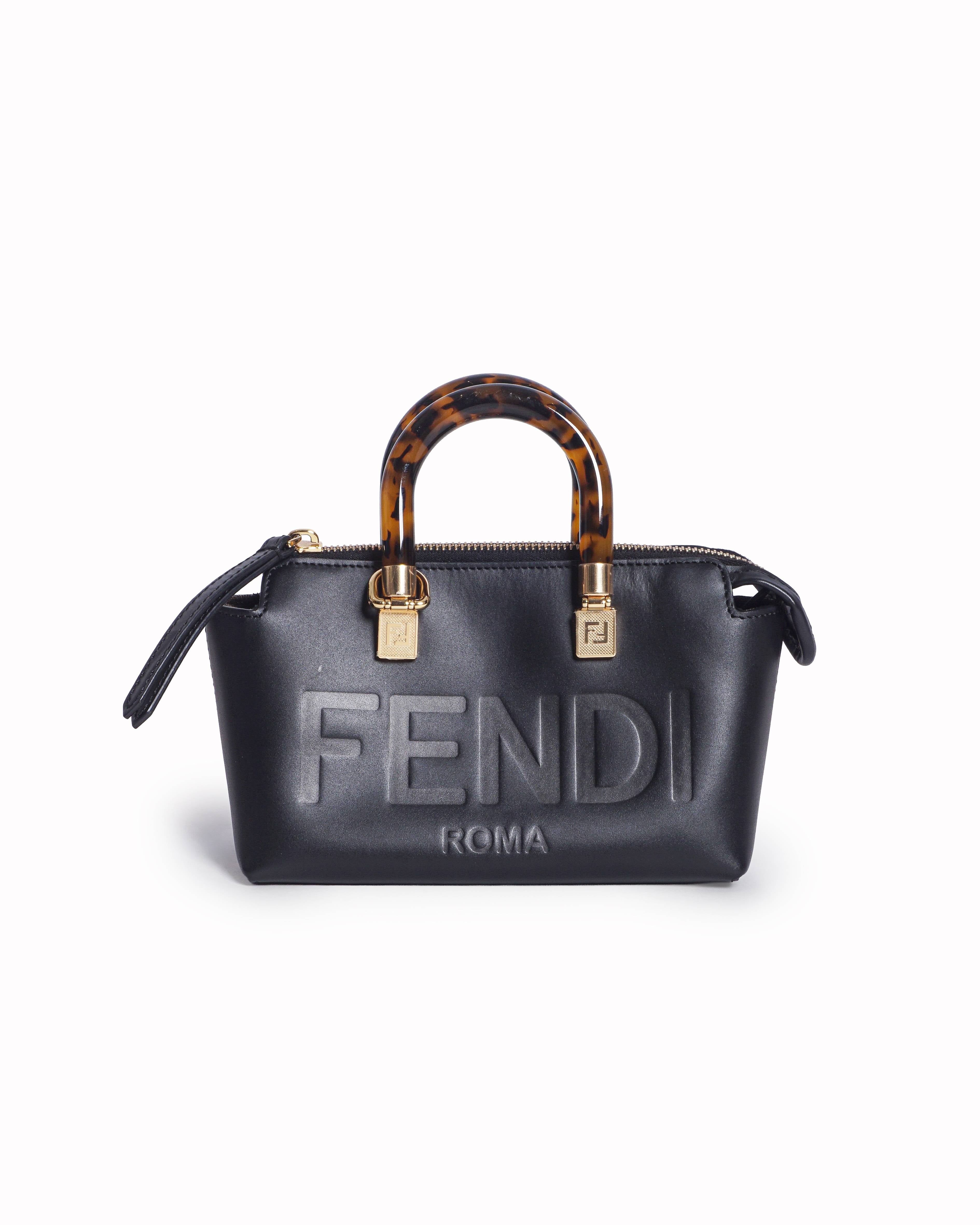Fendi Vitello King Plexiglass Mini By The Way Boston Bag