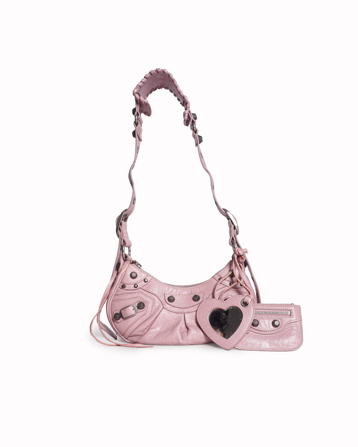 Balenciaga Pink Leather Mini Le Cagole Shoulder Bag