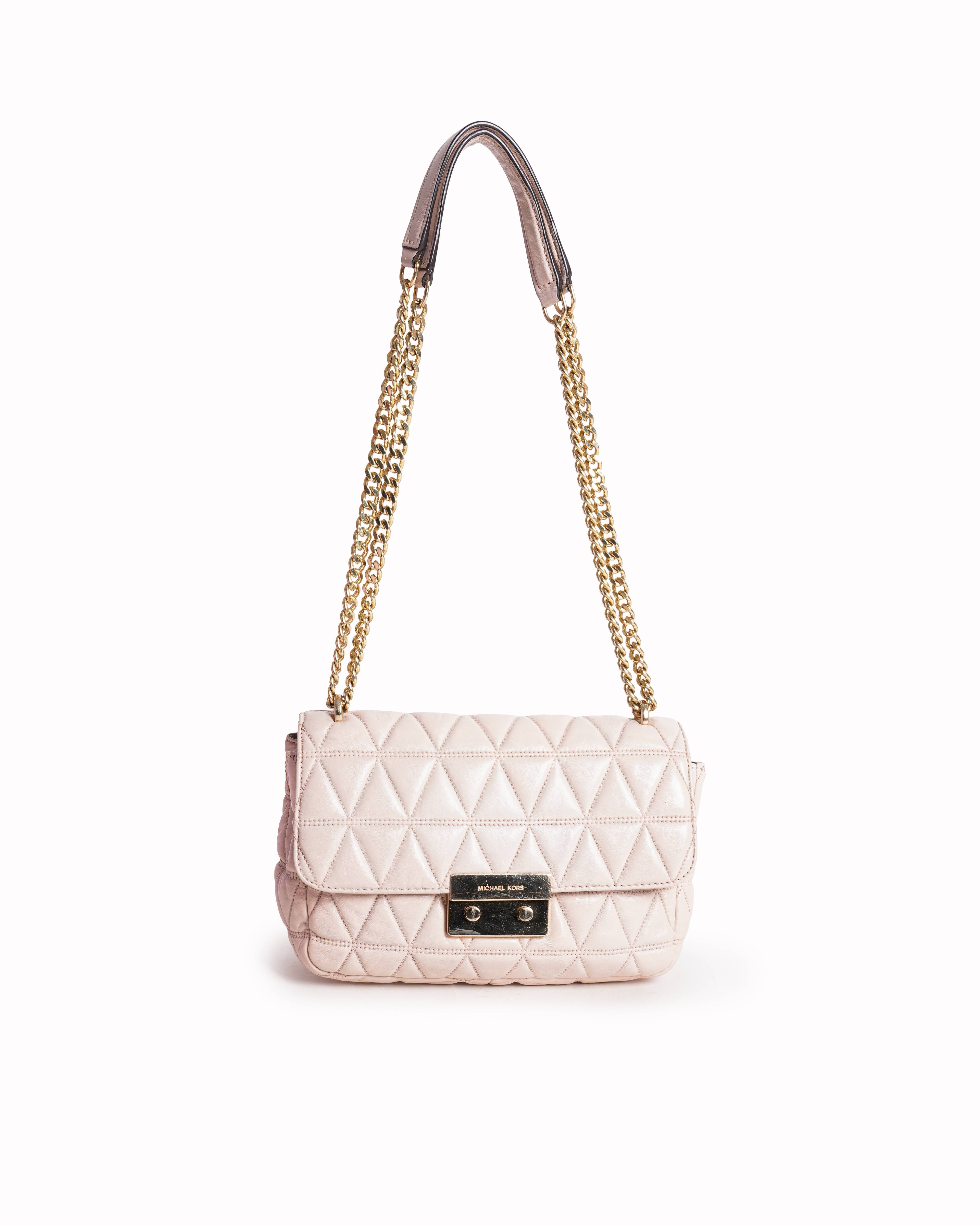 Michael Kors pink quilted shoulder bag