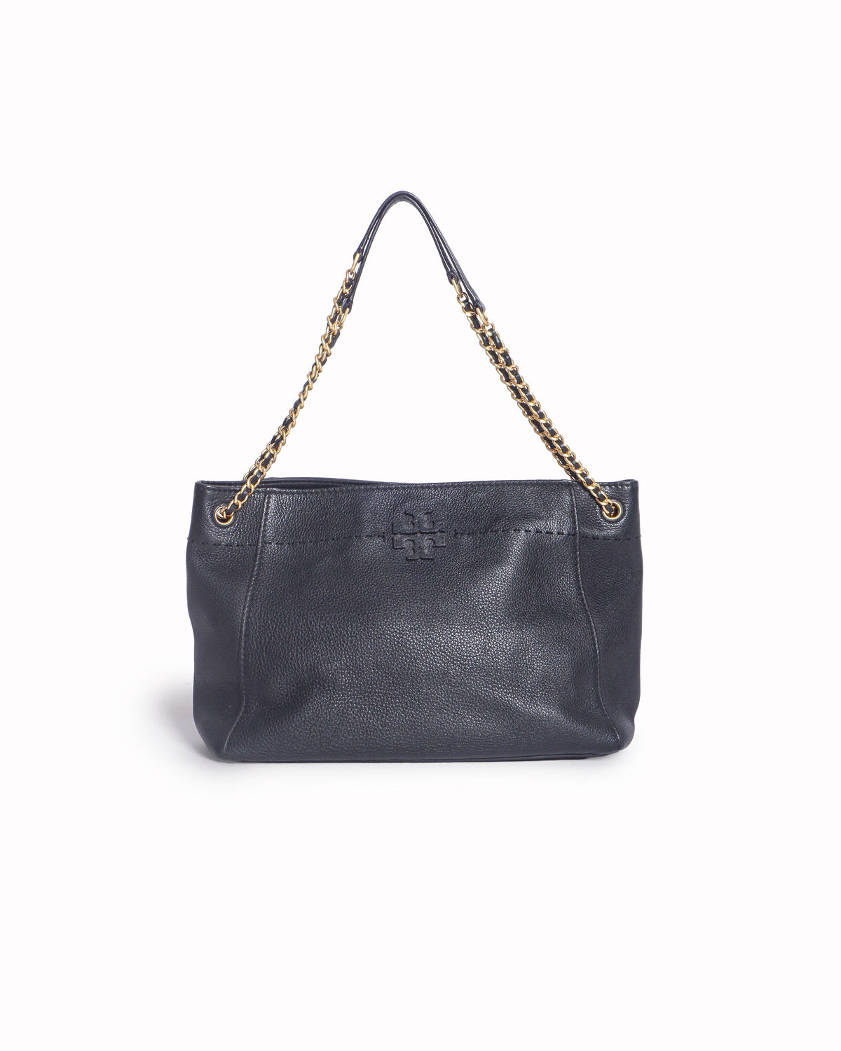 Tory Burch McGraw Slouchy Tote
in black pebbled leather