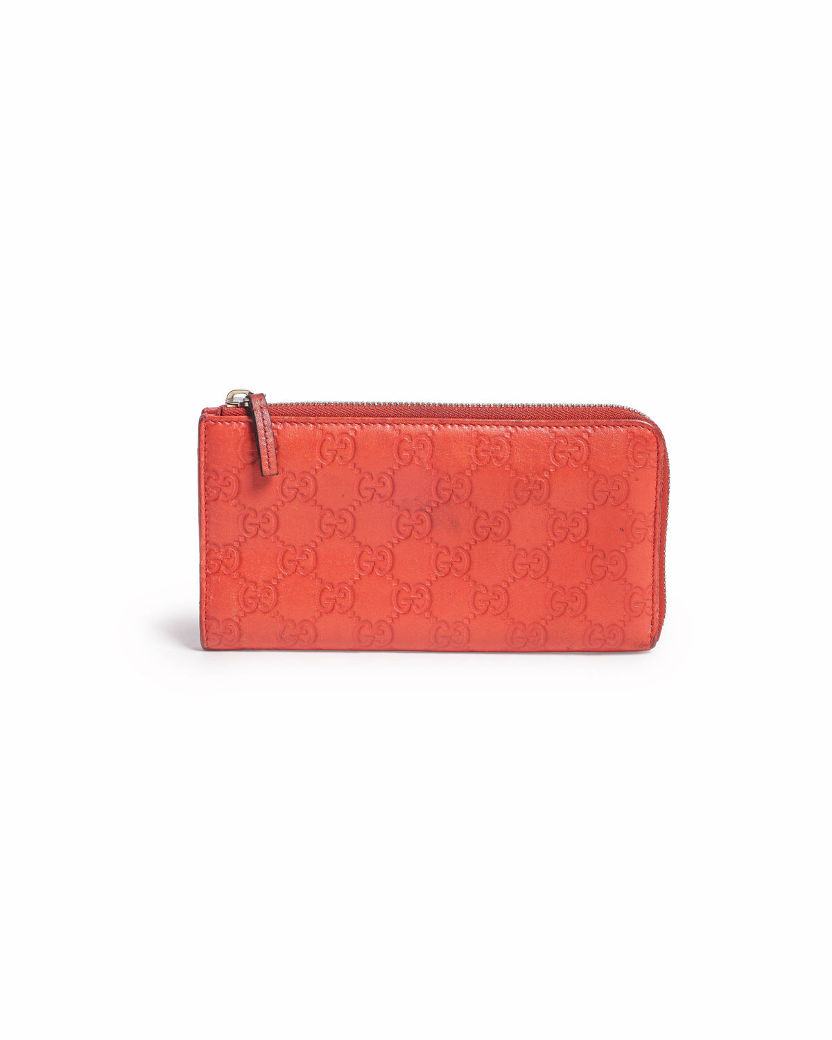 Gucci Red Guccissima Leather Continental Zip-Around Wallet