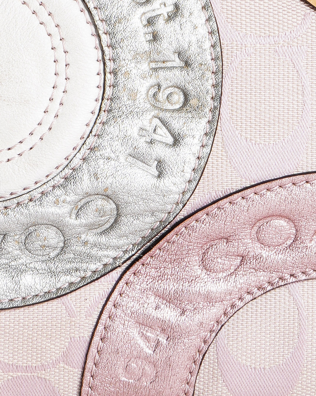 Coach Ashley Barbie Pink Signature Patchwork Glam Shoulder Bag Satchel