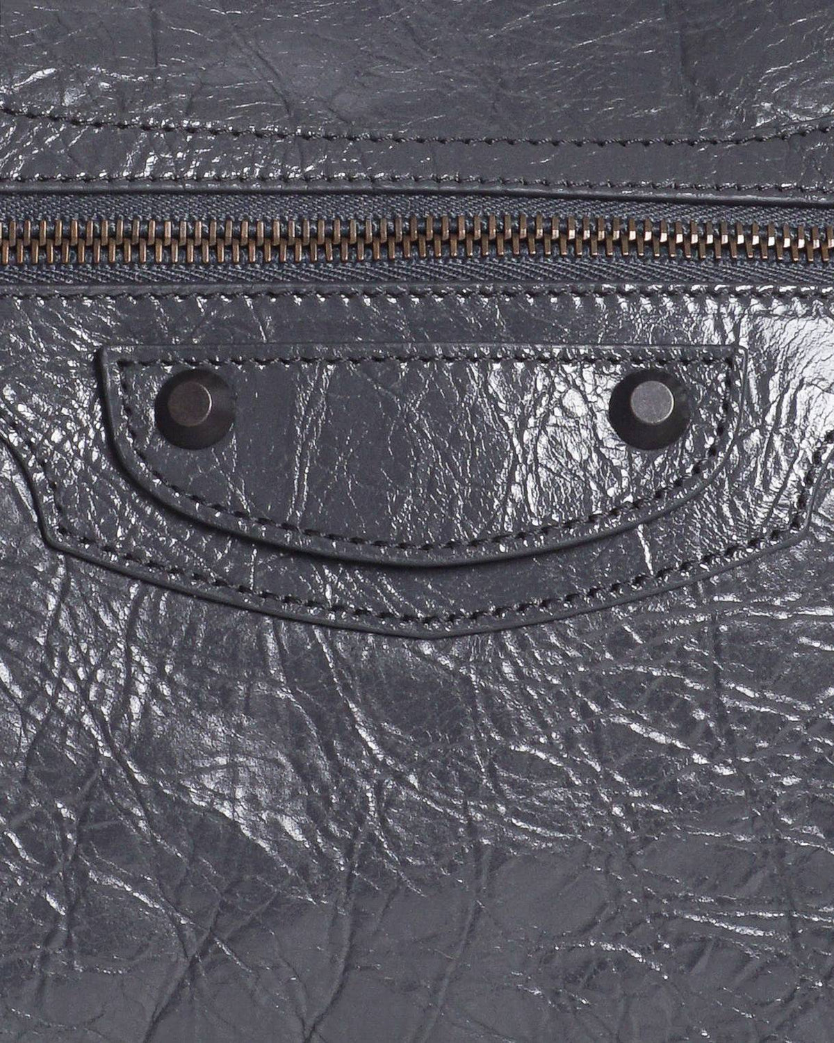 Balenciaga Gris Tarmac Lambskin Leather City Bag