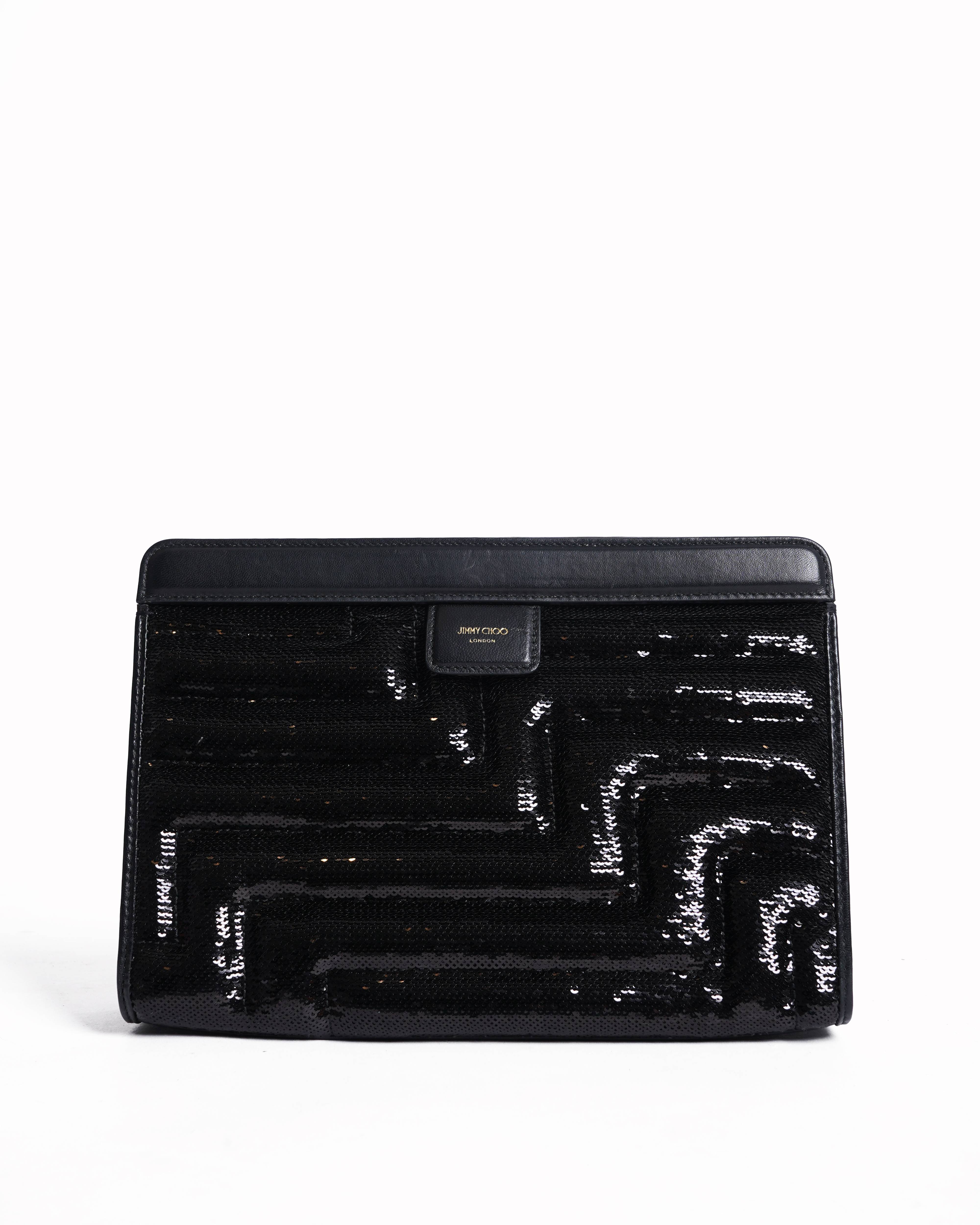 Jimmy choo avenue sequin embellished pouch bag