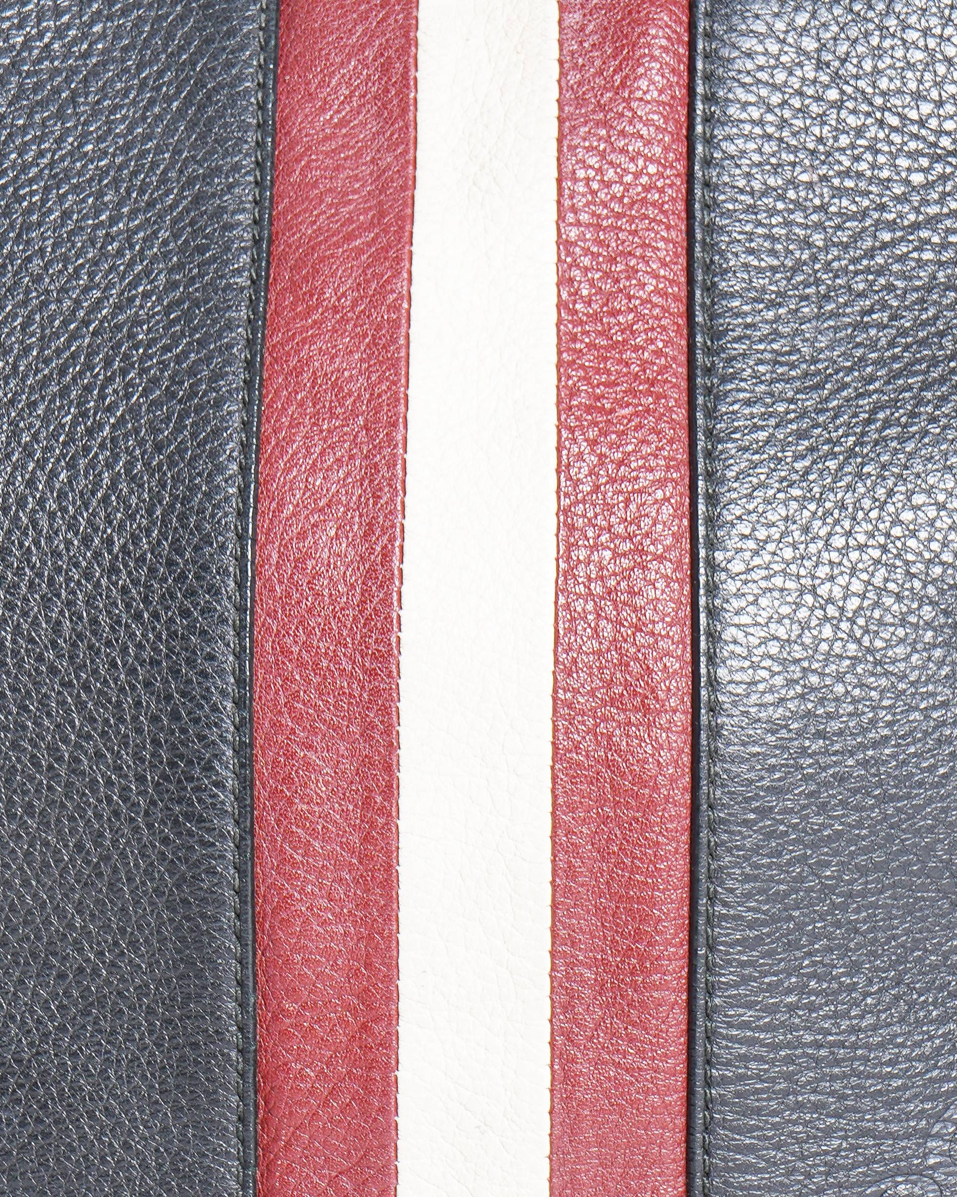 Bally Grained Leather Bally Stripe Shoulder Bag