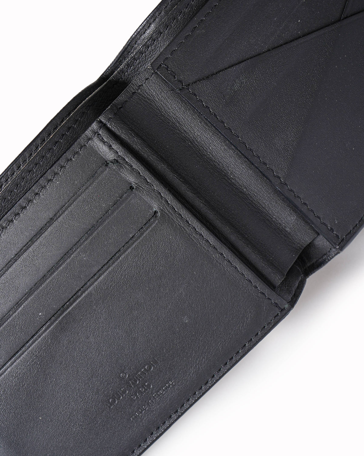 Louis Vuitton Multiple Wallet in black borealis calfskin leather