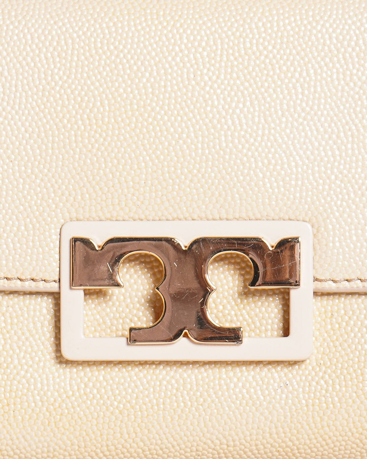 Tory Burch Beige Grainy Leather Gigi Envelope Clutch