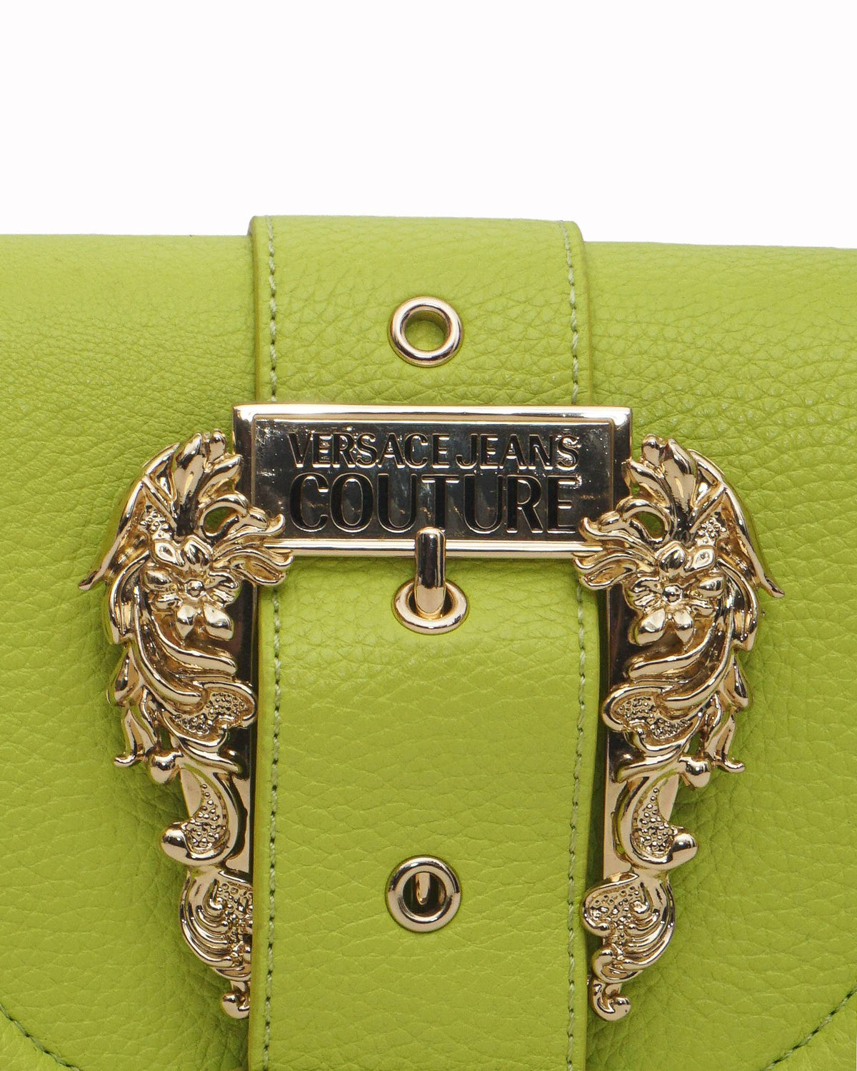 Versace Jeans Couture Barocco-buckle Bag In Lime Green