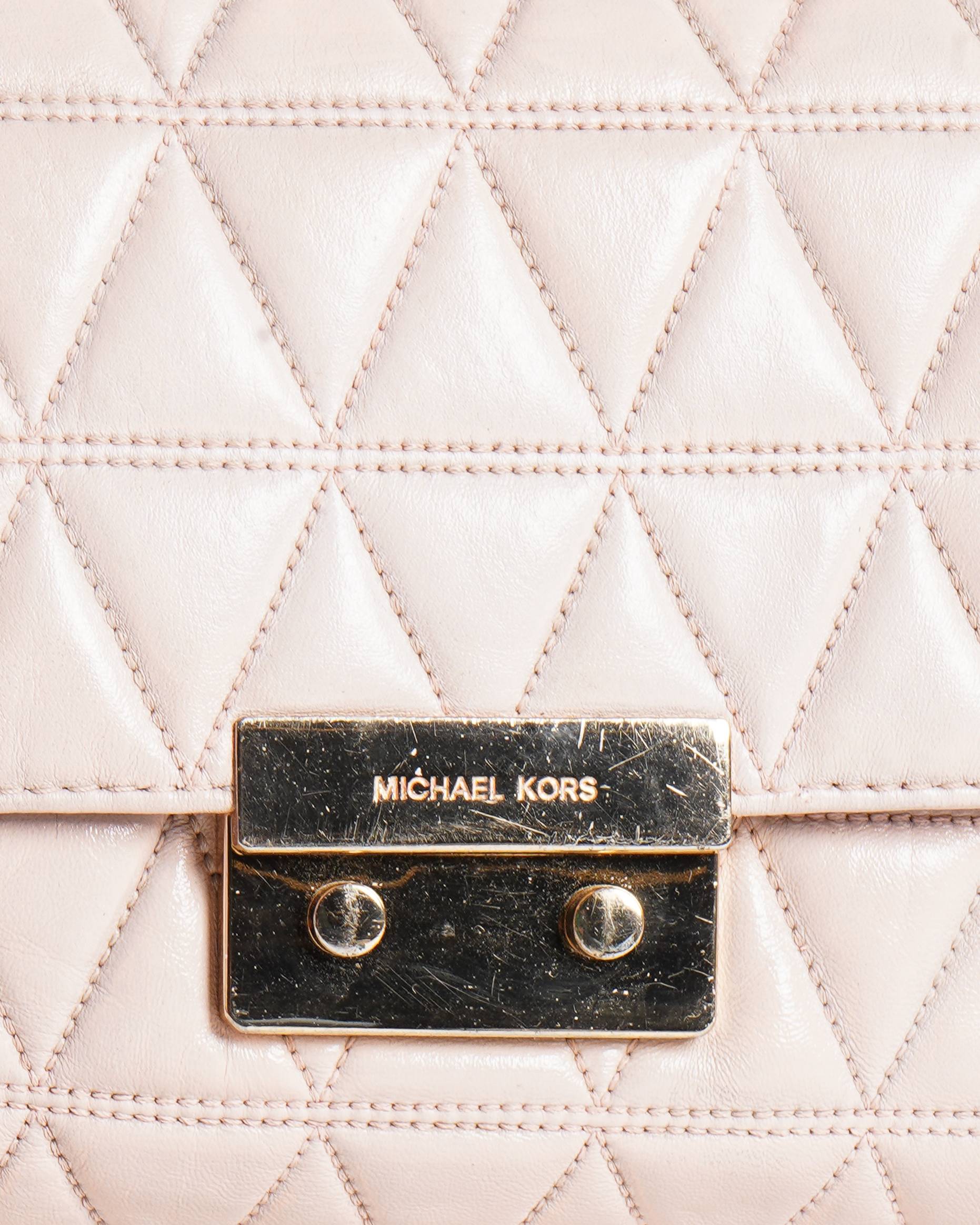 Michael Kors pink quilted shoulder bag