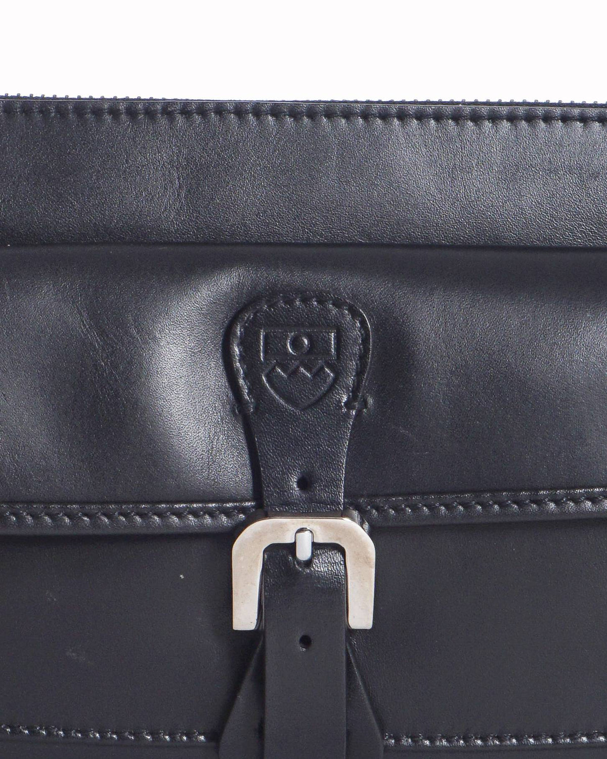 Bally Black Leather Buckle Flap Shoulder Bag