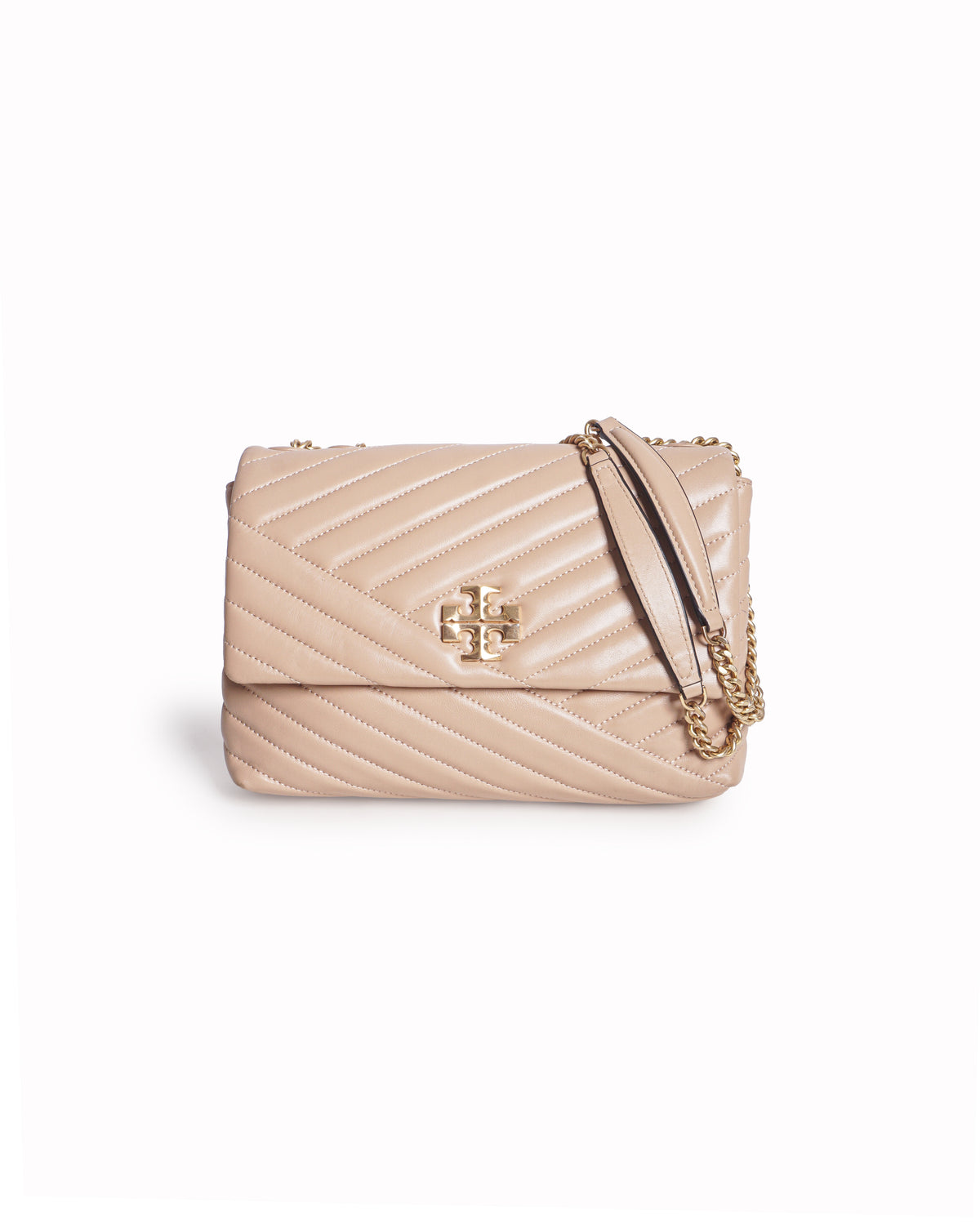 Tory Burch Powder Pink Kira Chevron Convertible Shoulder Bag