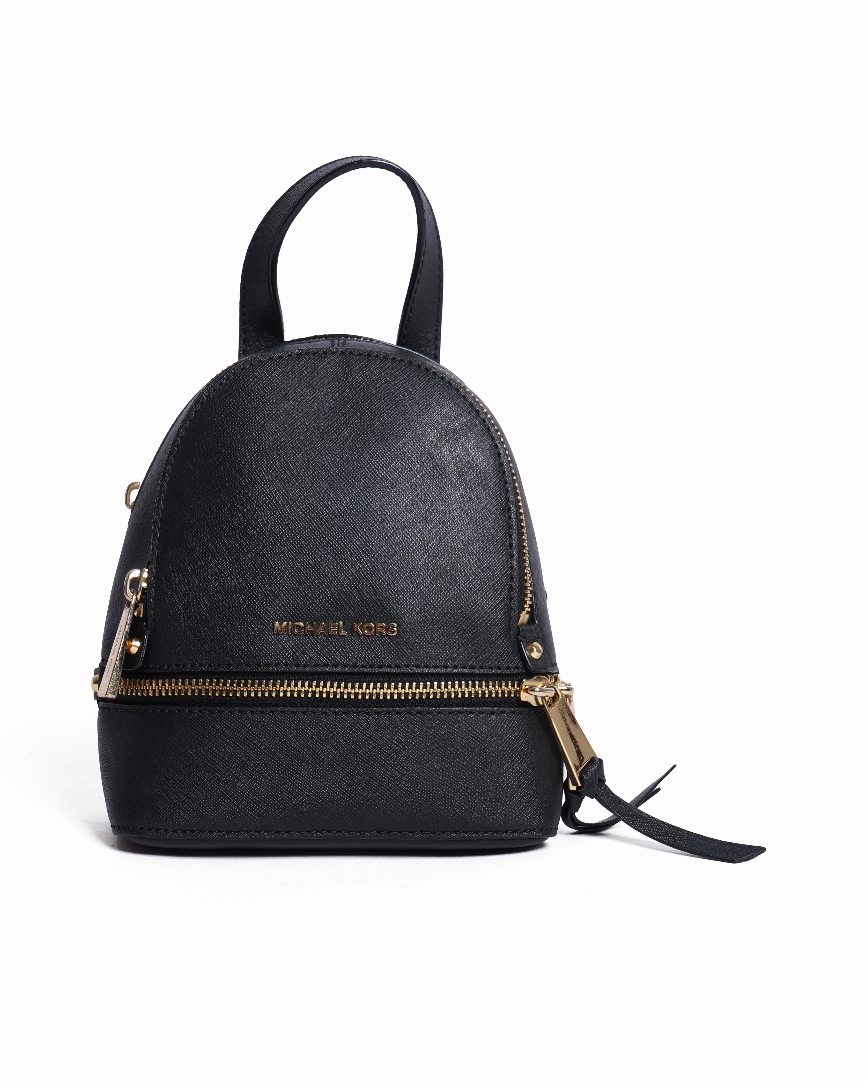 Michael Kors Black Saffiano Leather Small Backpack