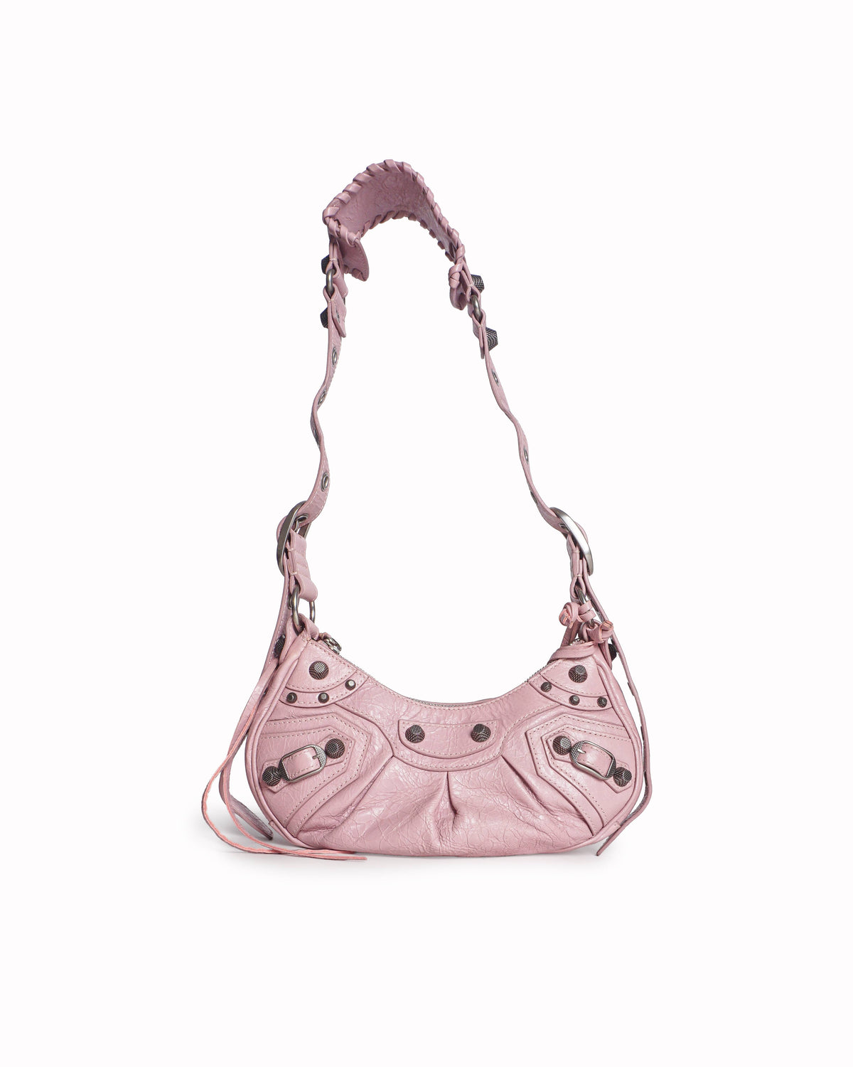 Balenciaga Pink Leather Mini Le Cagole Shoulder Bag
