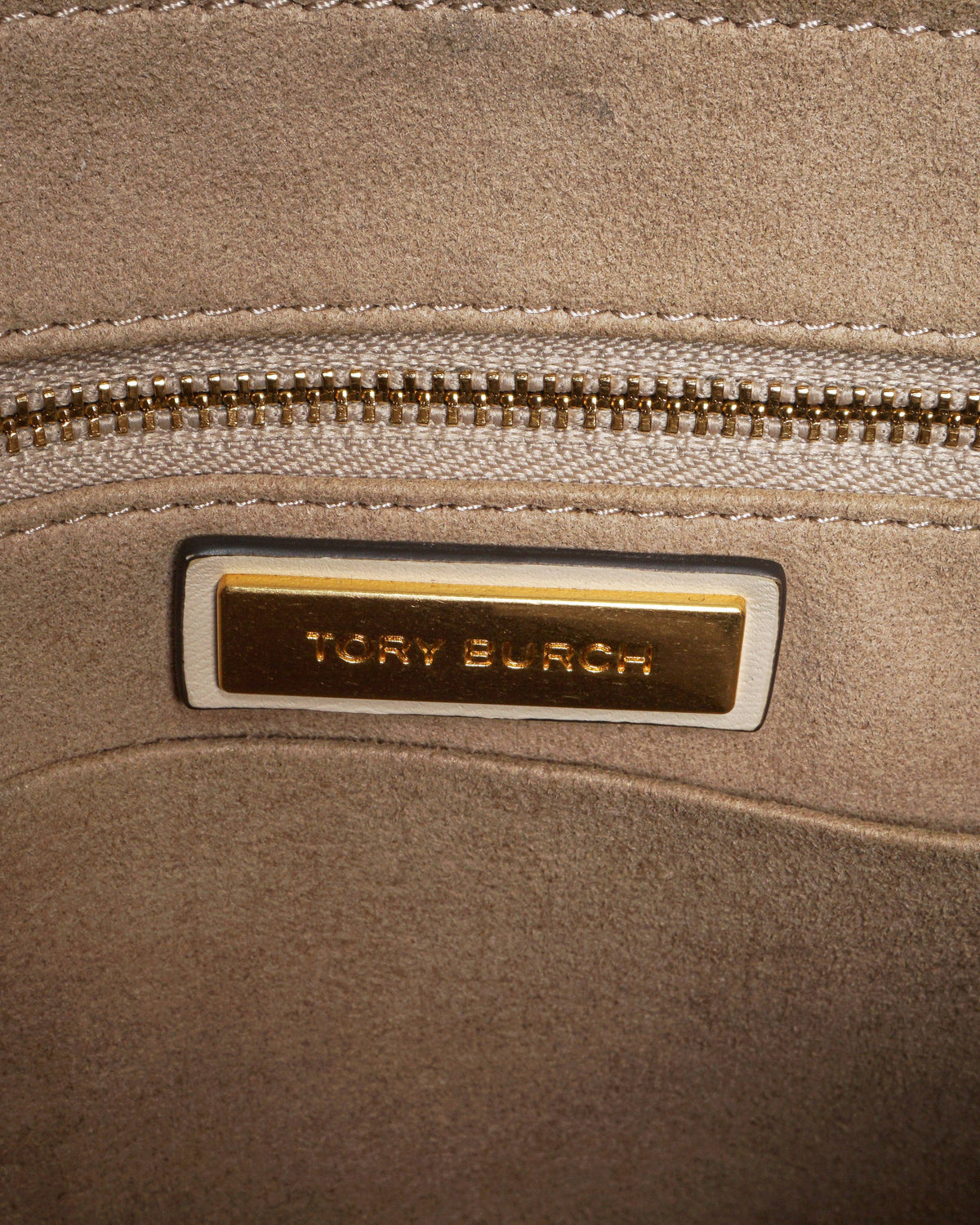 Tory Burch Beige Jacquard T Monogram Small Tote Bag