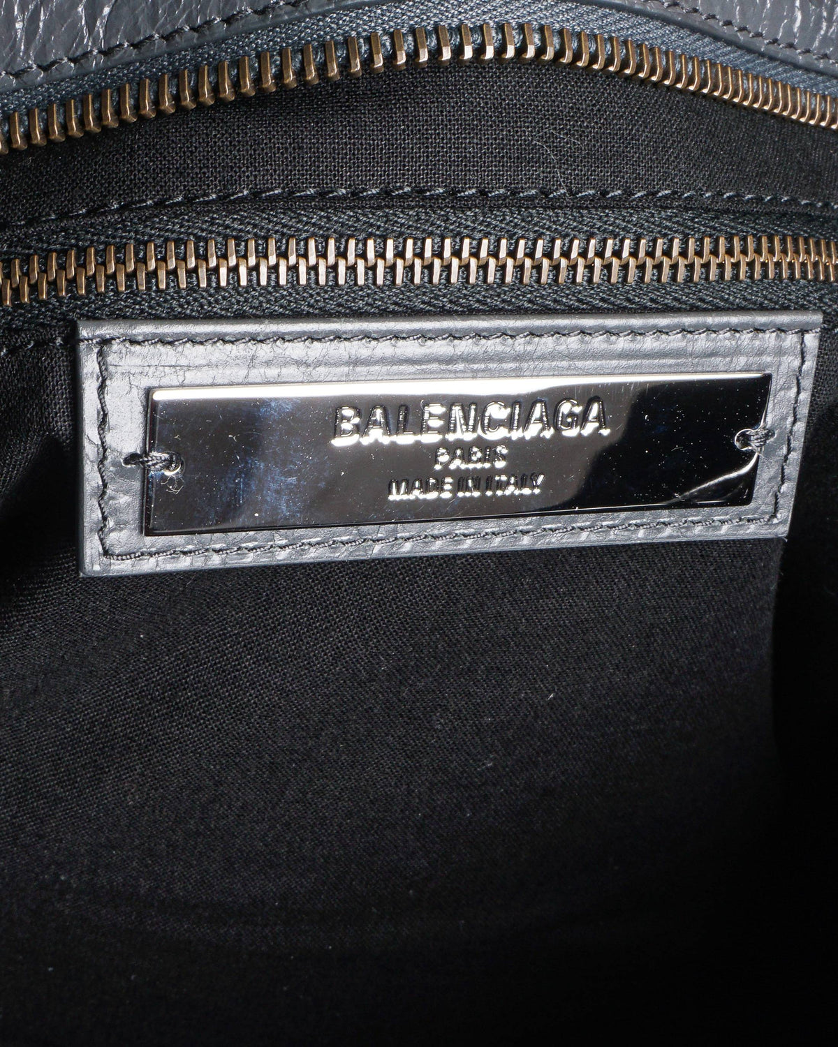Balenciaga Gris Tarmac Lambskin Leather City Bag