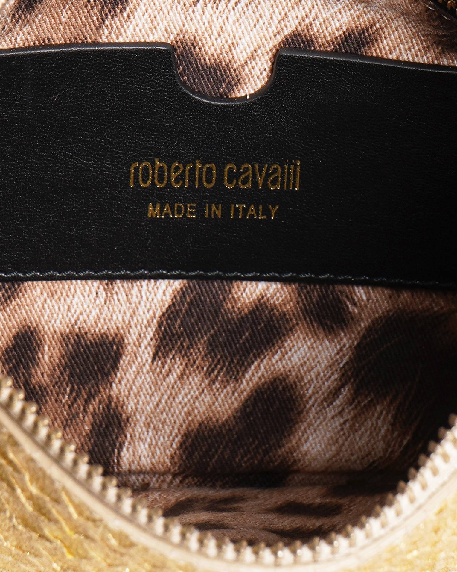 Roberto Cavalli Python-Embossed Leather Shoulder Bag