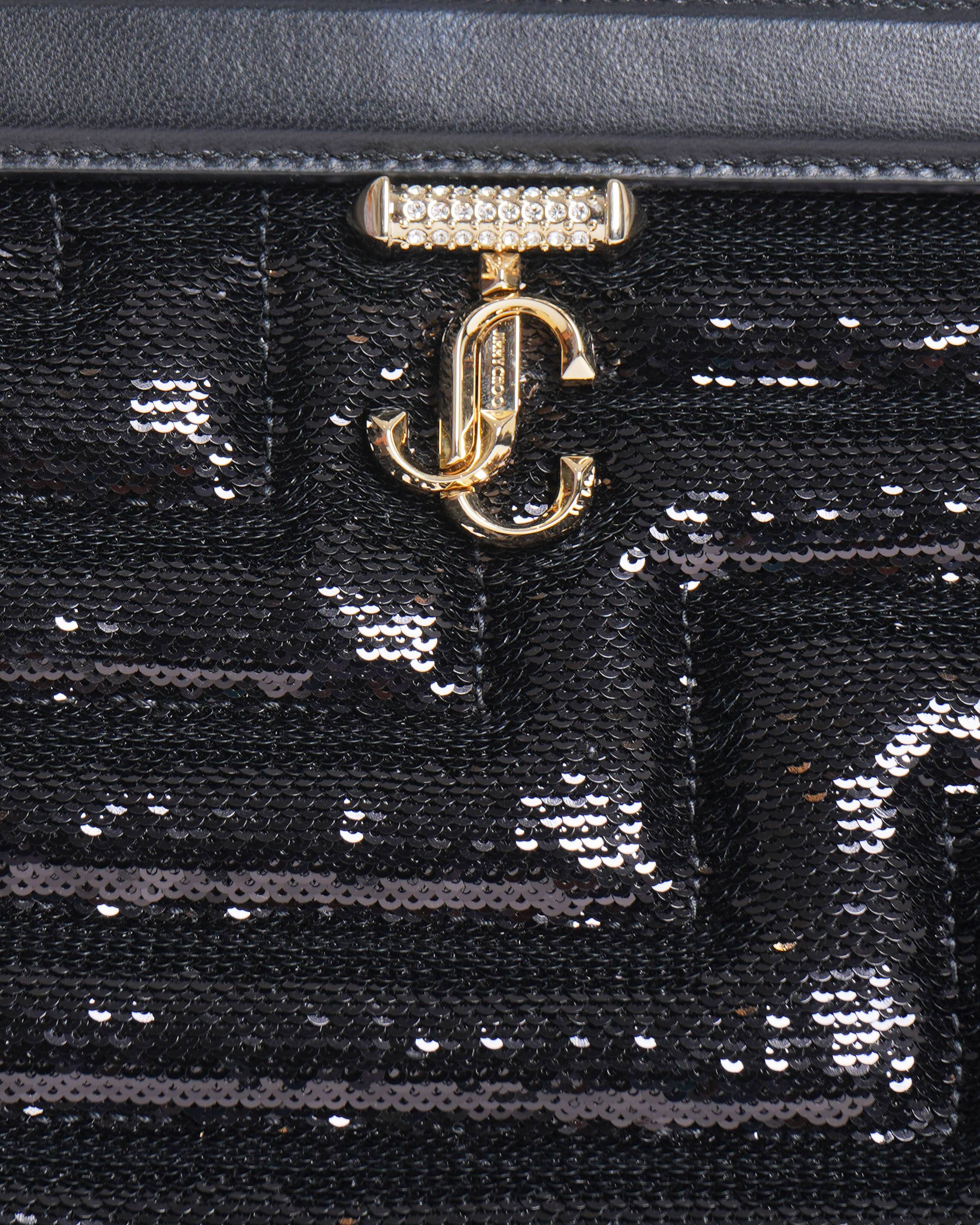Jimmy choo avenue sequin embellished pouch bag