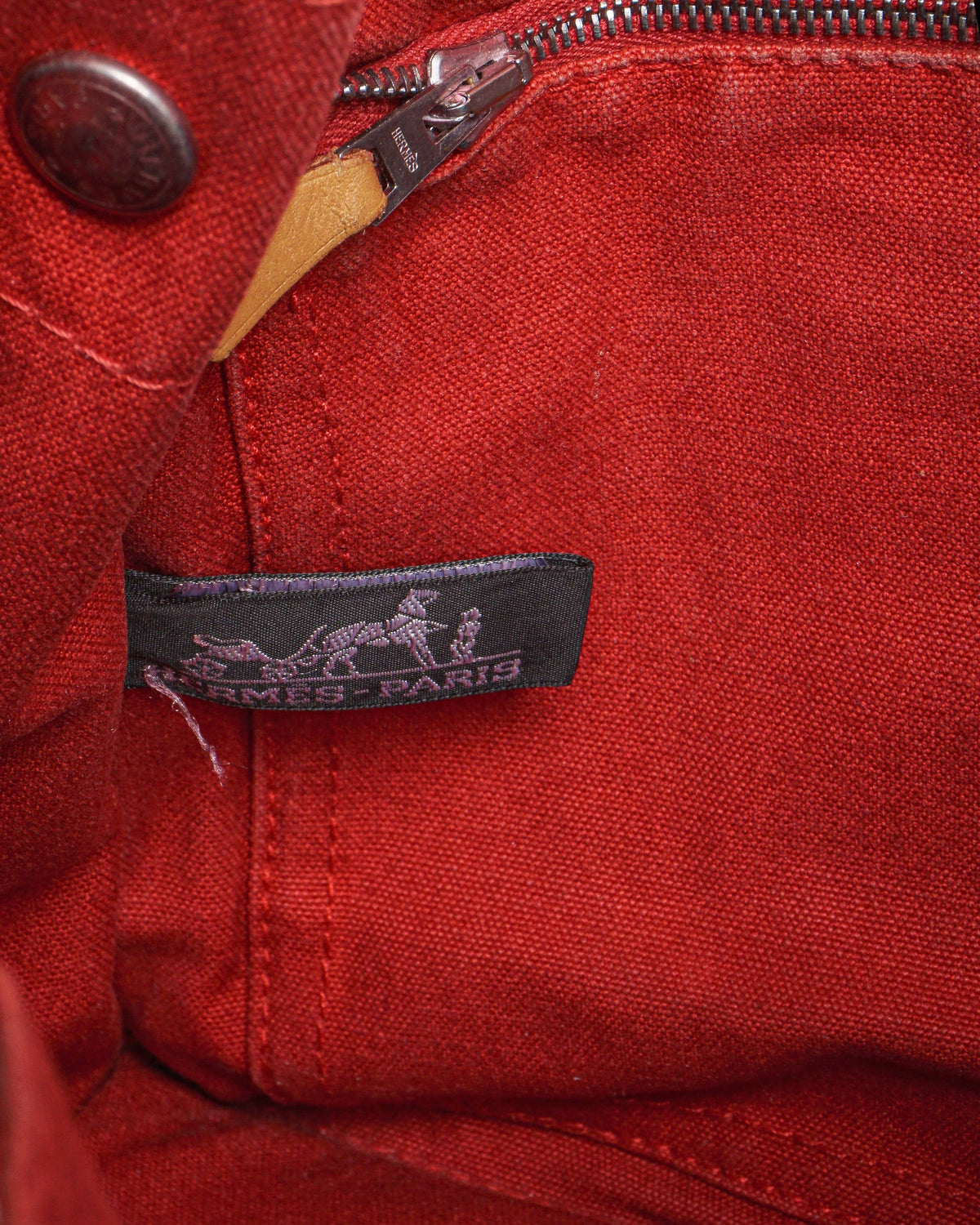 Hermès Red Canvas Toile Plage Deauville PM Tote Bag