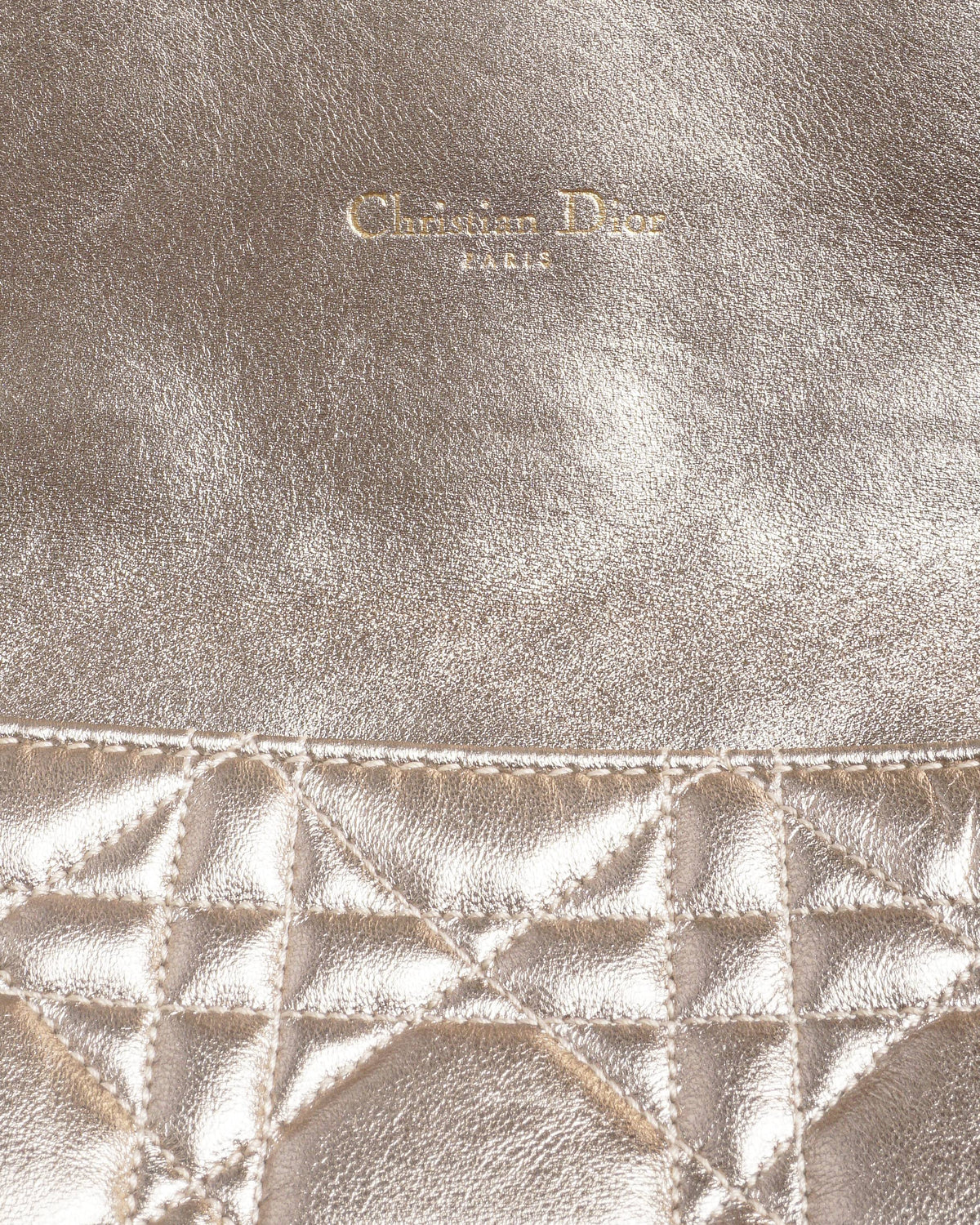Christian Dior Gold Metallic Cannage Miss Dior Small Bag