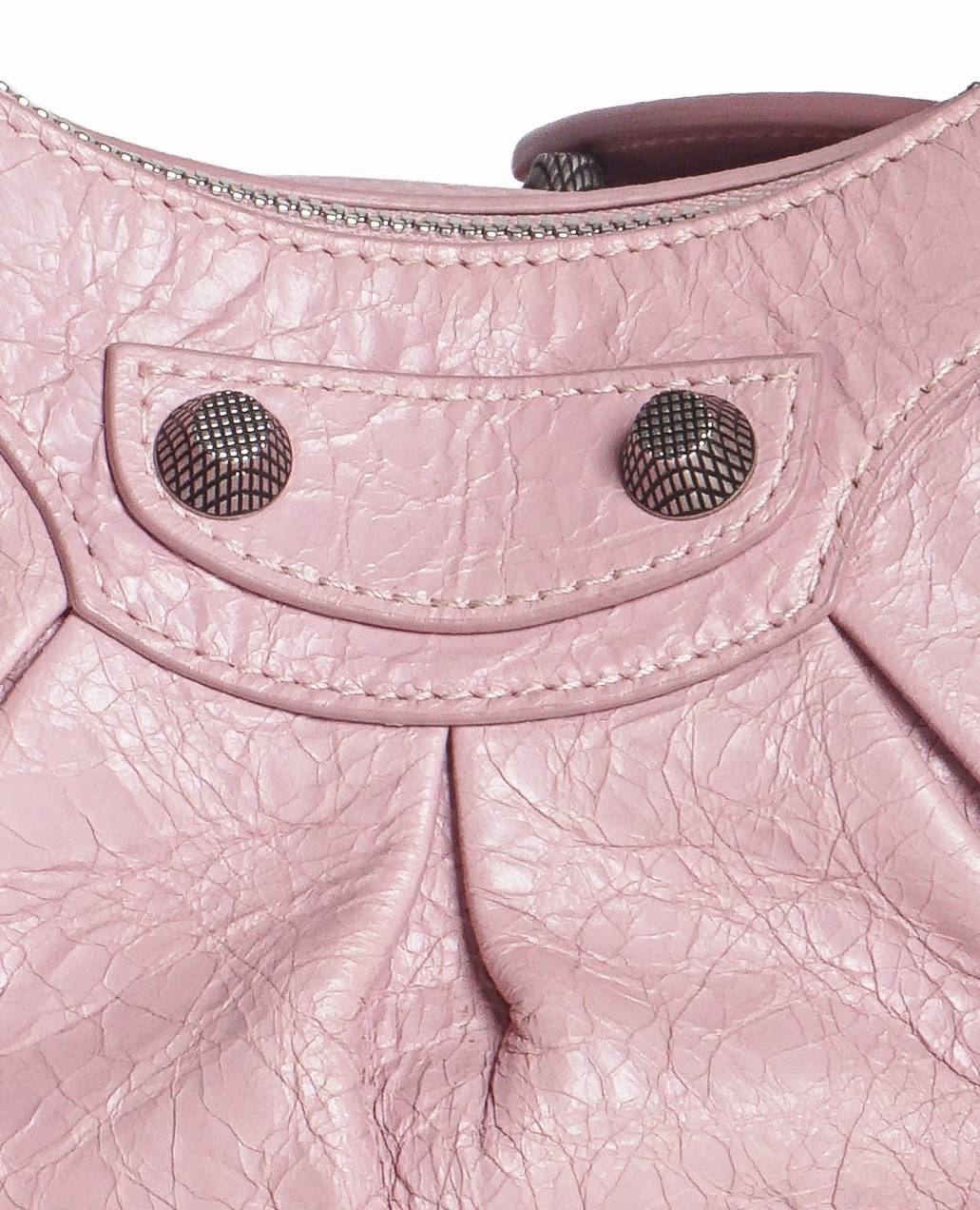Balenciaga Pink Leather Mini Le Cagole Shoulder Bag