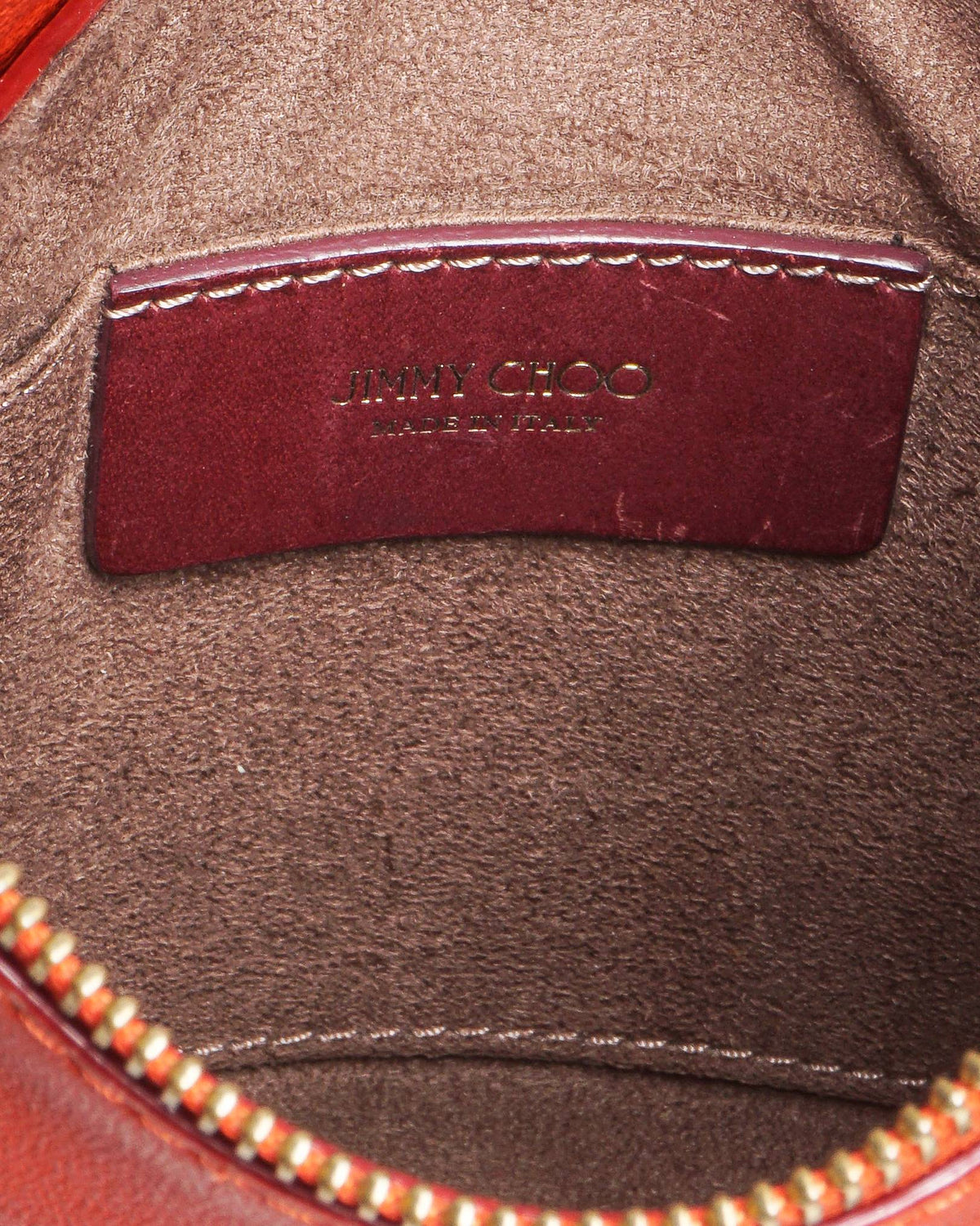 Jimmy Choo Red Smooth Leather Studded Shoulder Bag