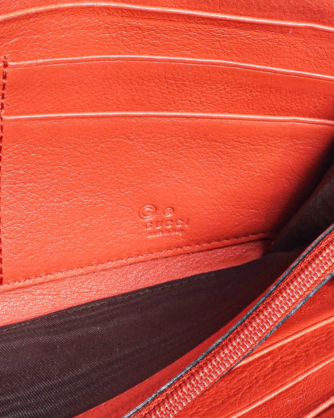 Gucci Red Guccissima Leather Continental Zip-Around Wallet