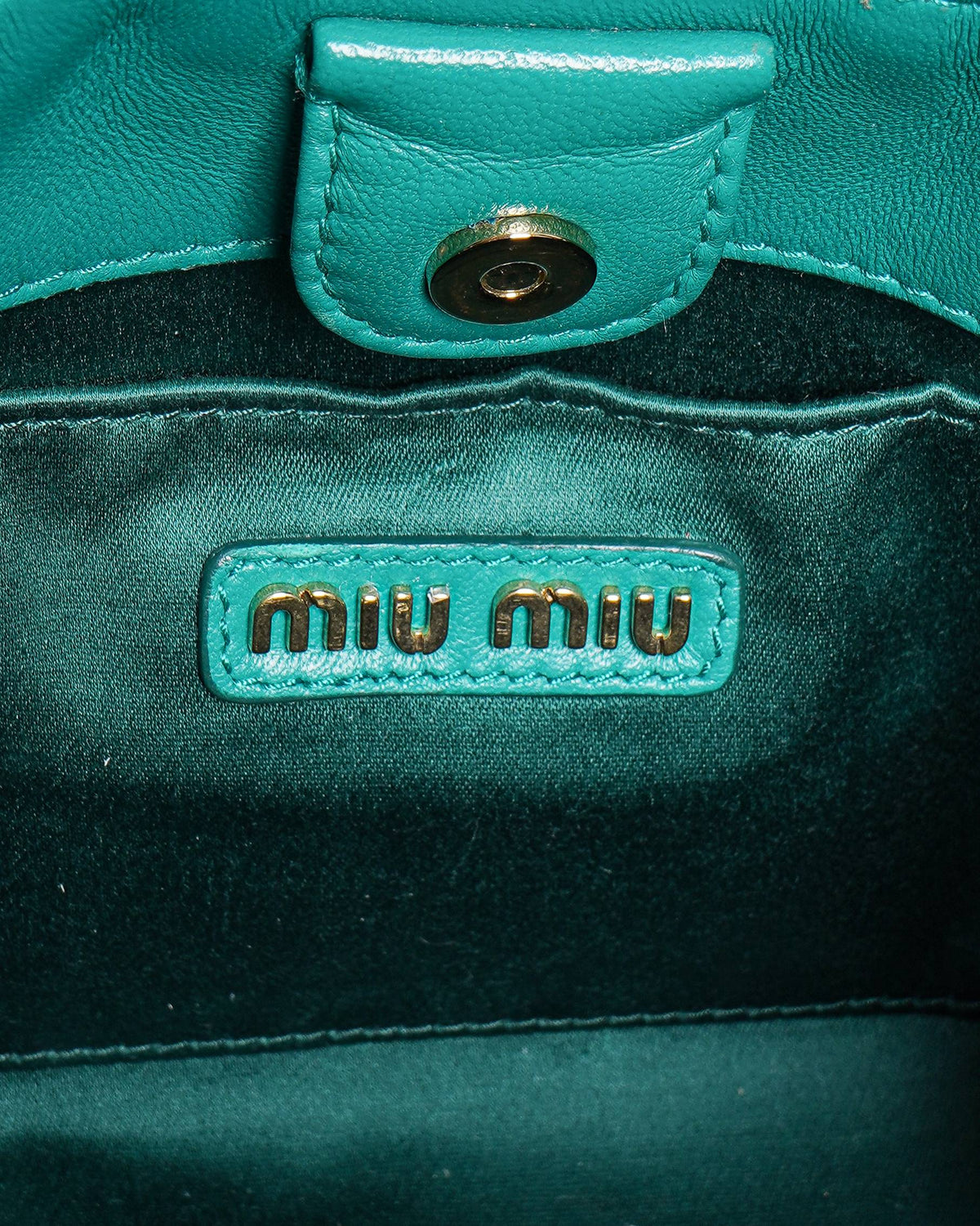 Miu Miu Matelassé Nappa Leather Mini Tote Bag In Emerald Green