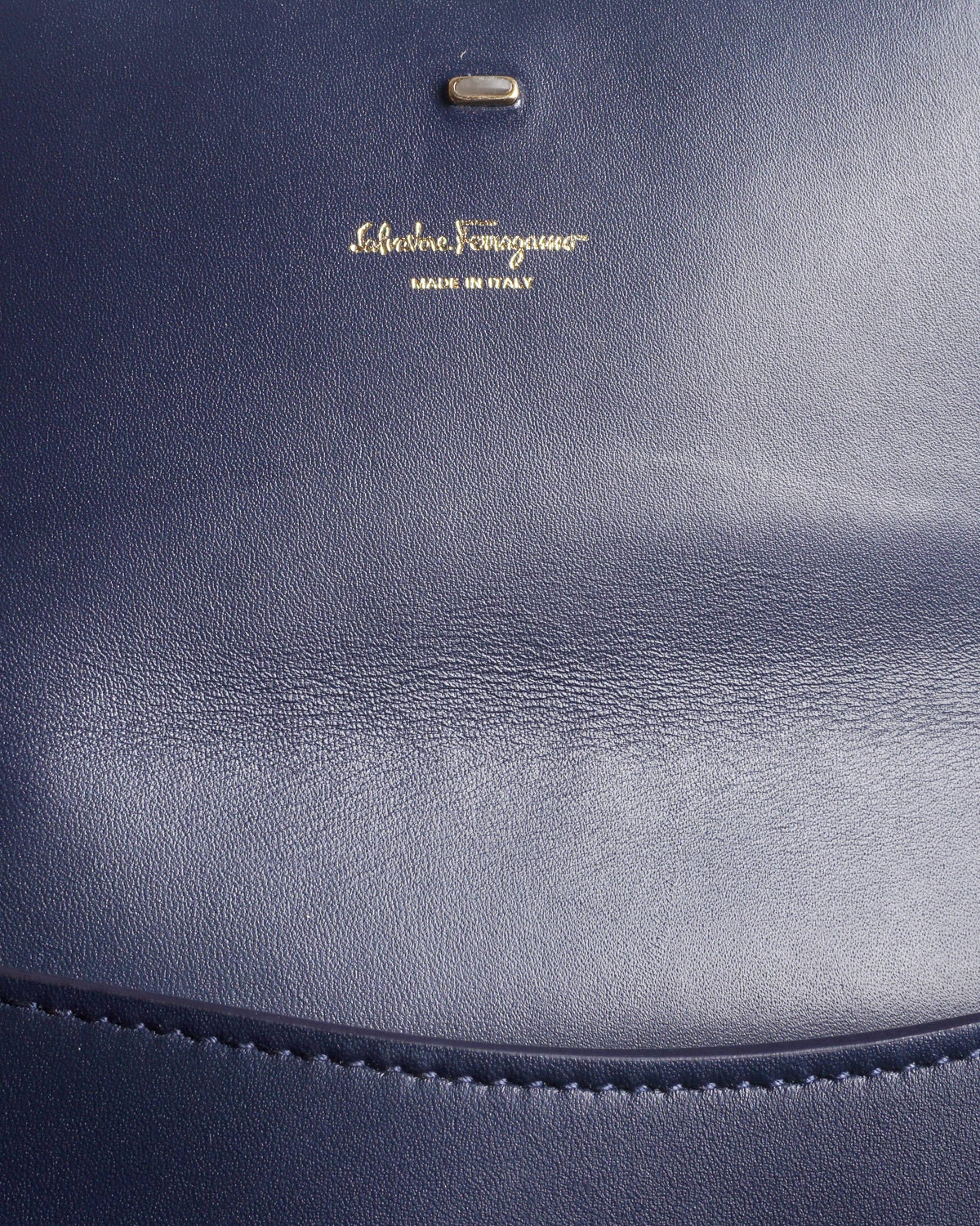 Salvatore Ferragamo Purple Leather Gancini Flap Clutch