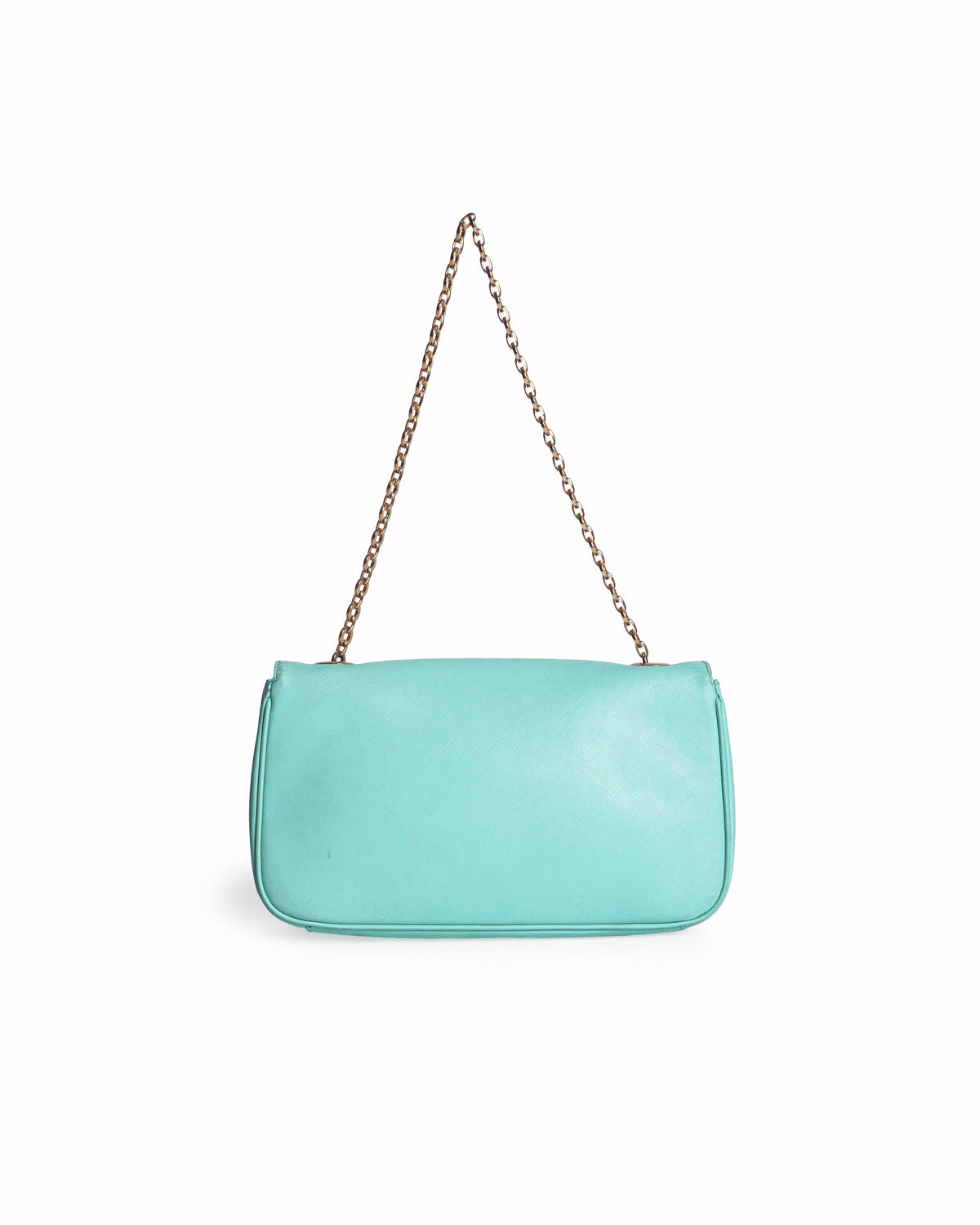 Salvatore Ferragamo Gancini Mint Saffiano Leather Chain Bag