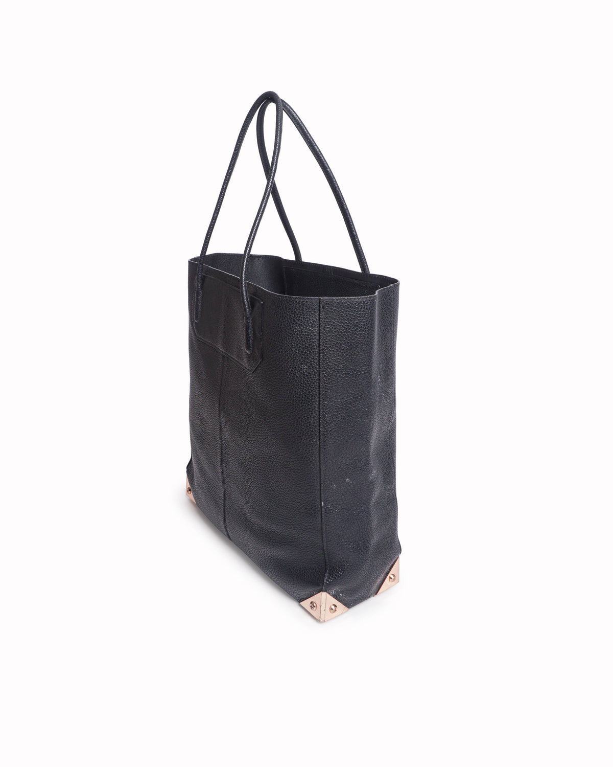 Alexander Wang Black Leather Tote with Metal Corners