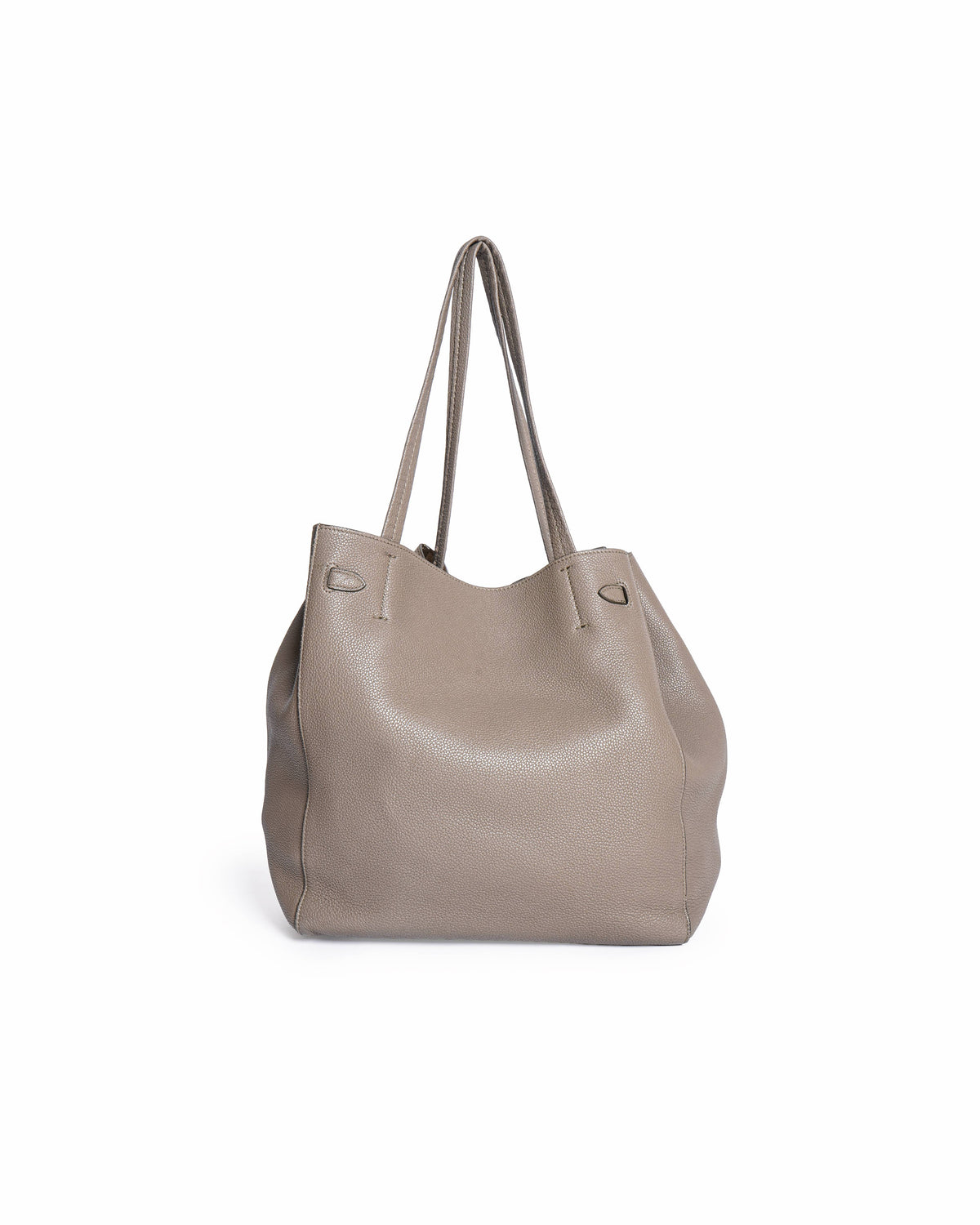Celine Leather Medium Cabas Phantom Tote