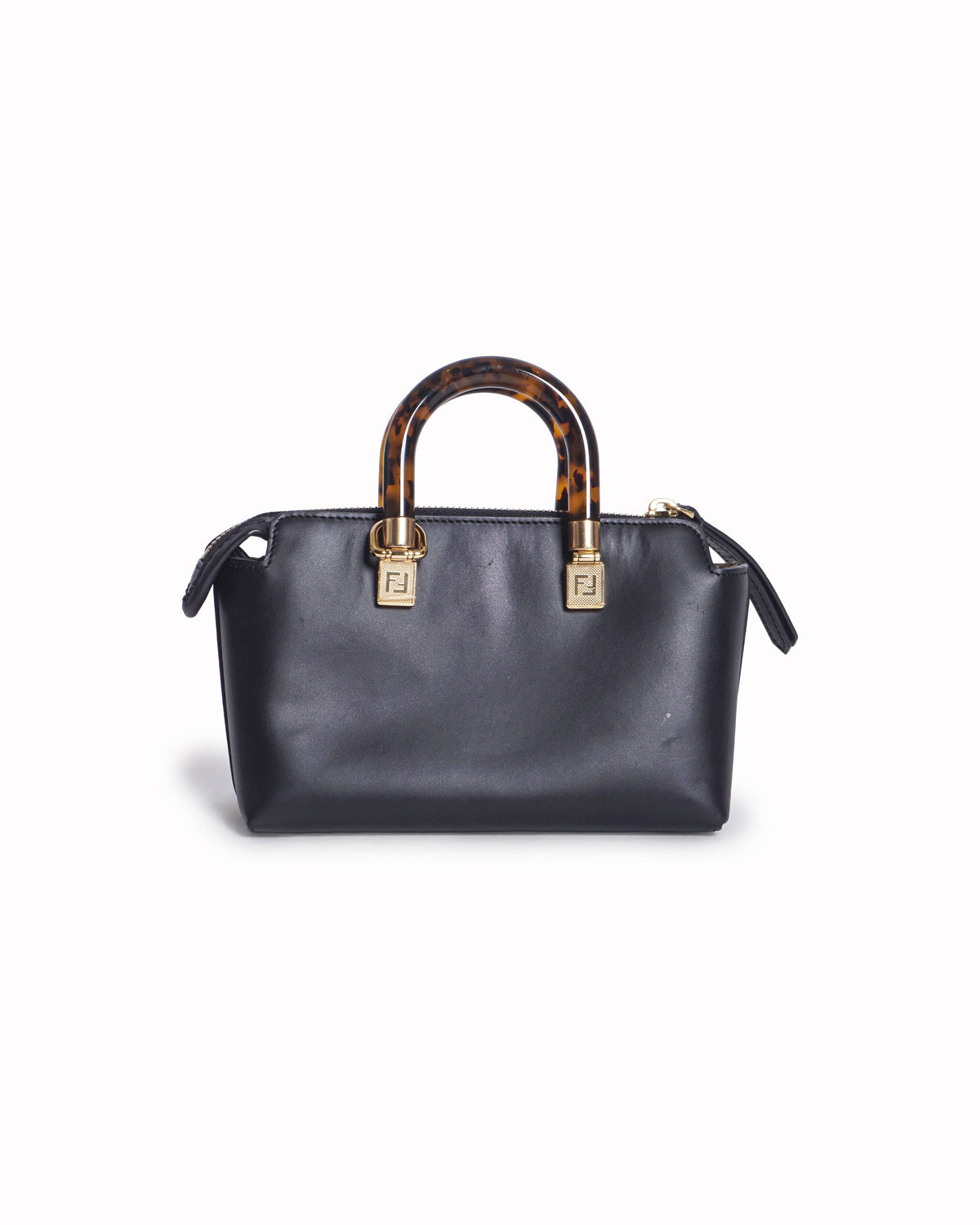 Fendi Vitello King Plexiglass Mini By The Way Boston Bag