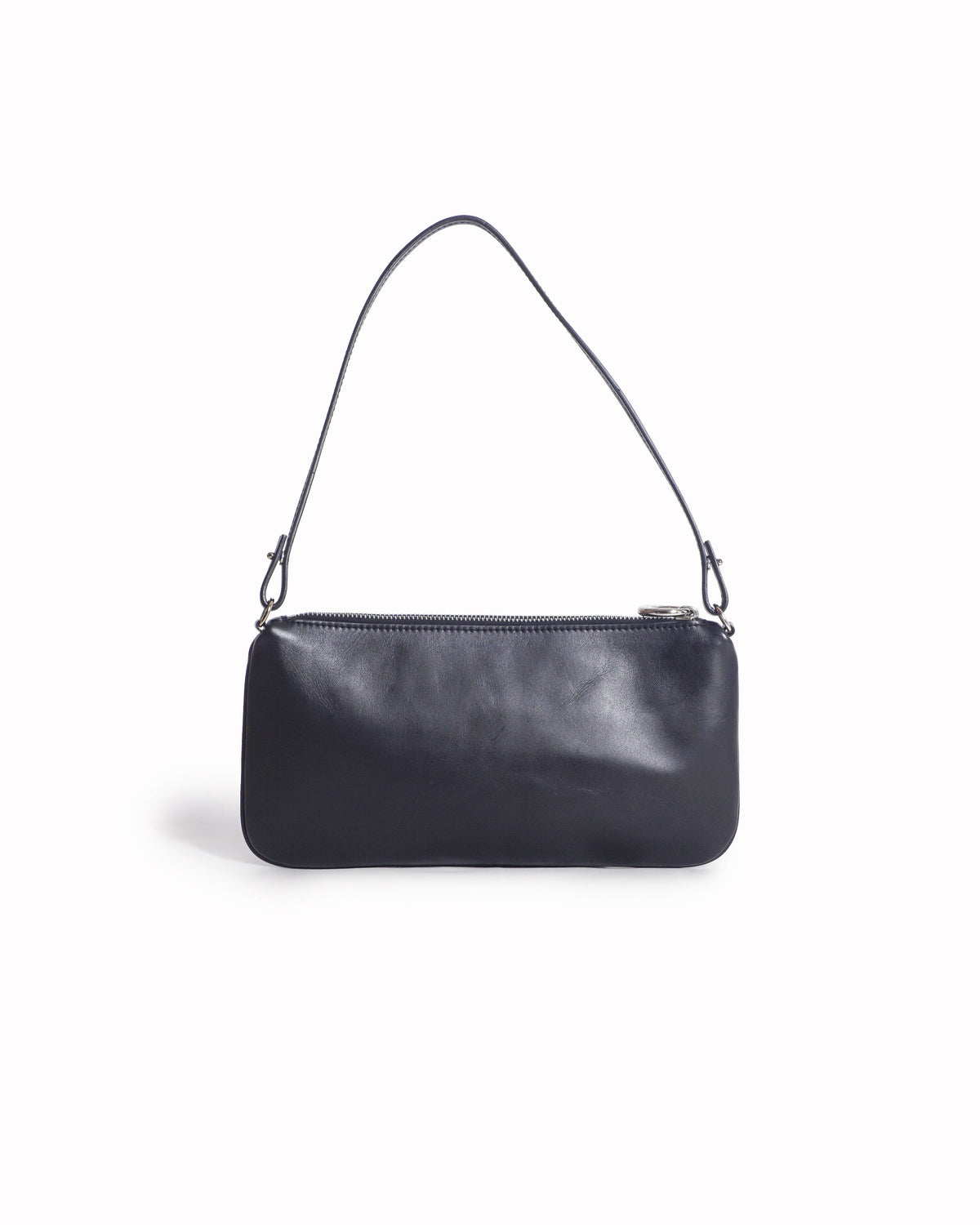 Bally Black Leather Buckle Flap Shoulder Bag