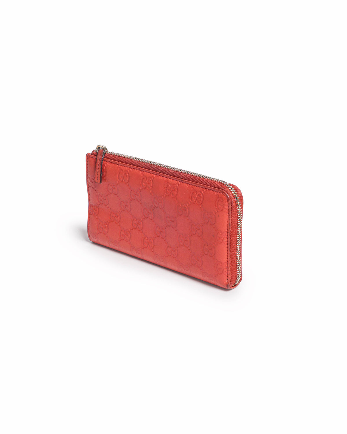 Gucci Red Guccissima Leather Continental Zip-Around Wallet