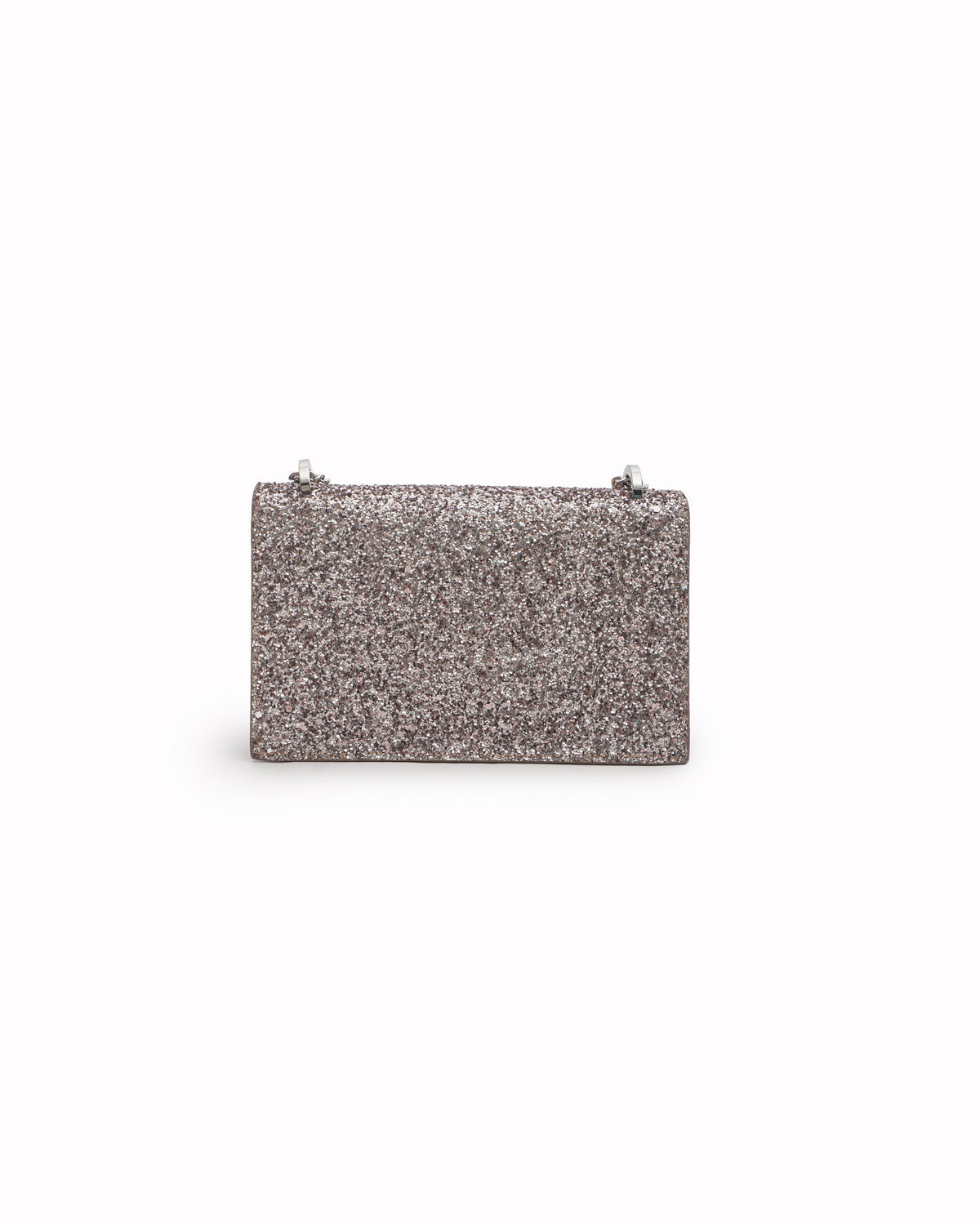 Jimmy Choo Rose Gold Coarse Glitter Mini Finley Flap Crossbody Bag
