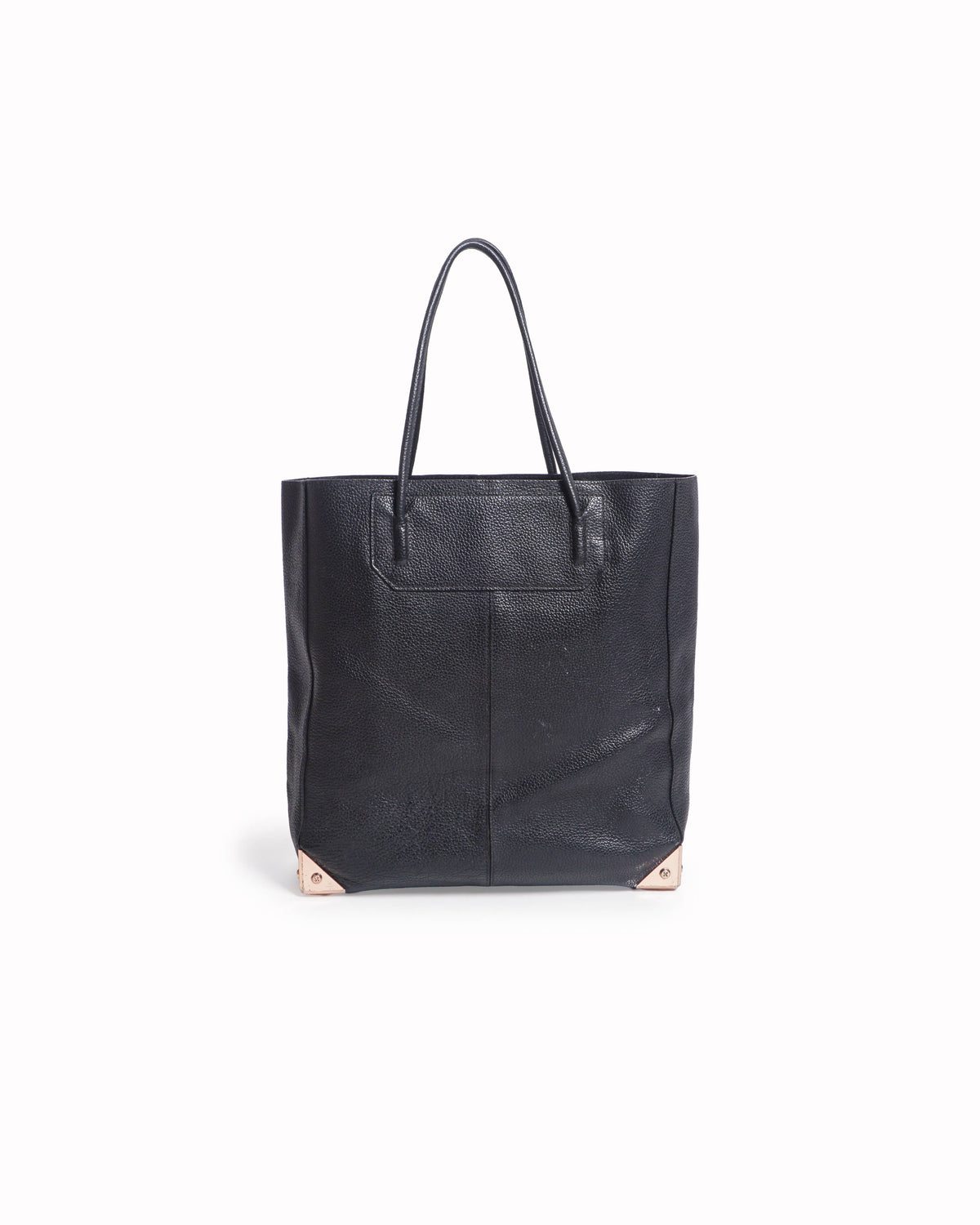 Alexander Wang Black Leather Tote with Metal Corners