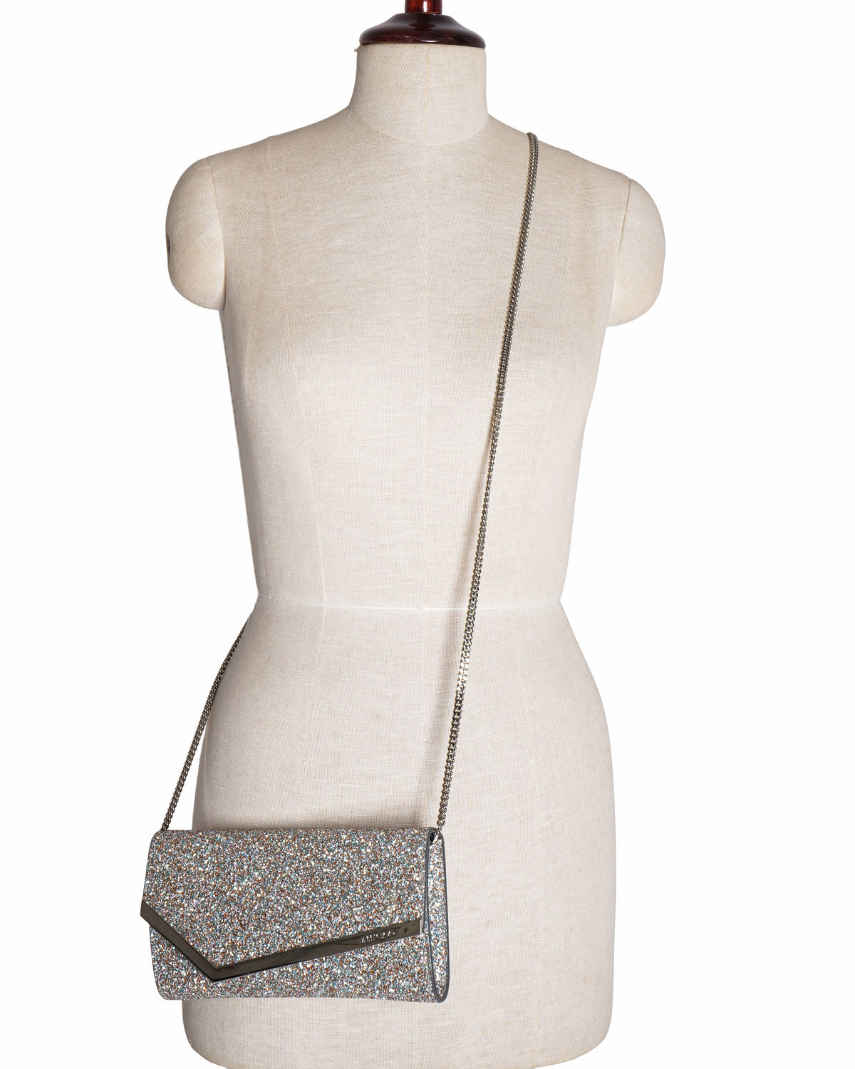 Jimmy choo 
Emmie Coarse Glitter Fabric Clutch Bag