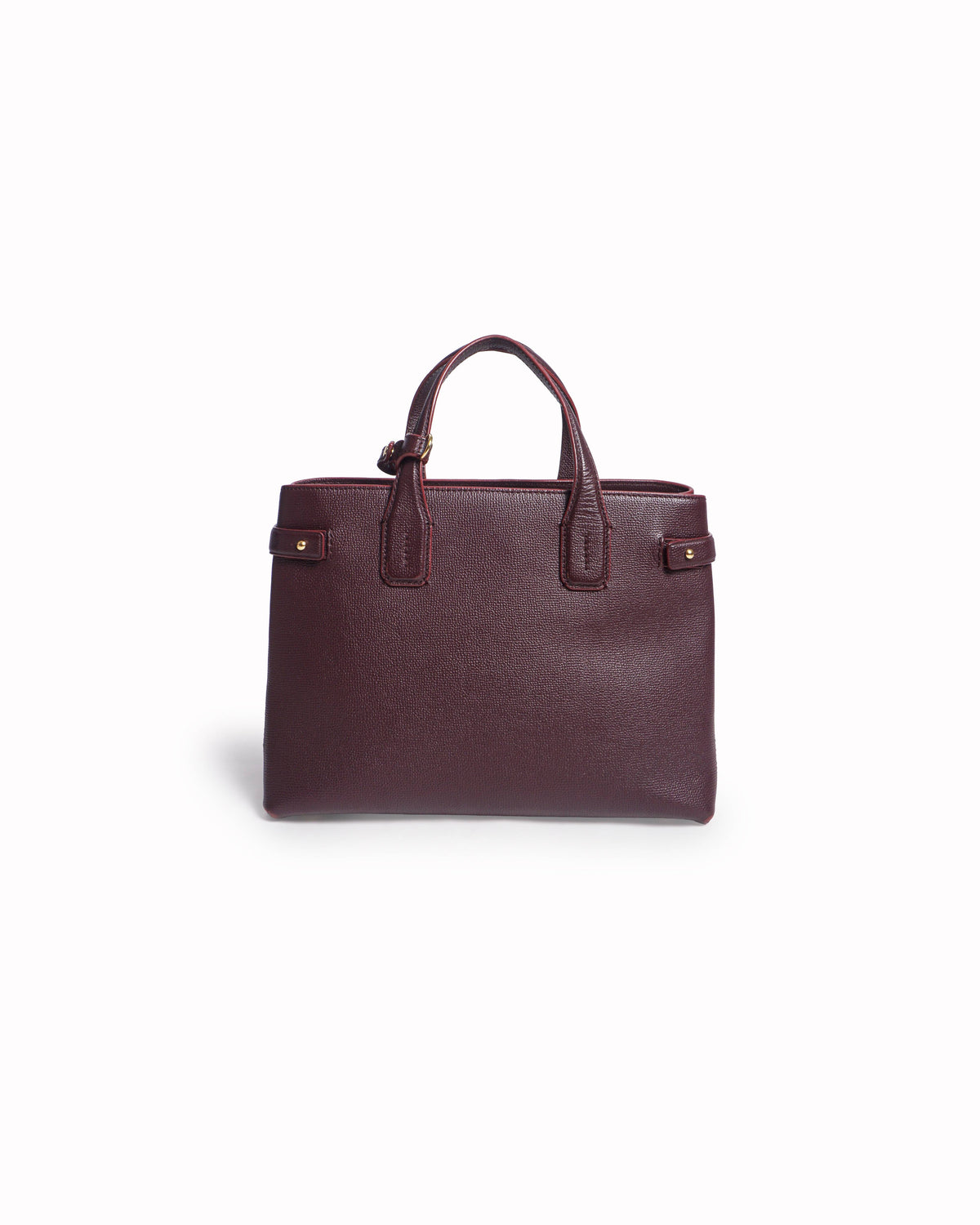 Burberry Mahogany Red Pebbled Leather Medium Banner Tote Bag