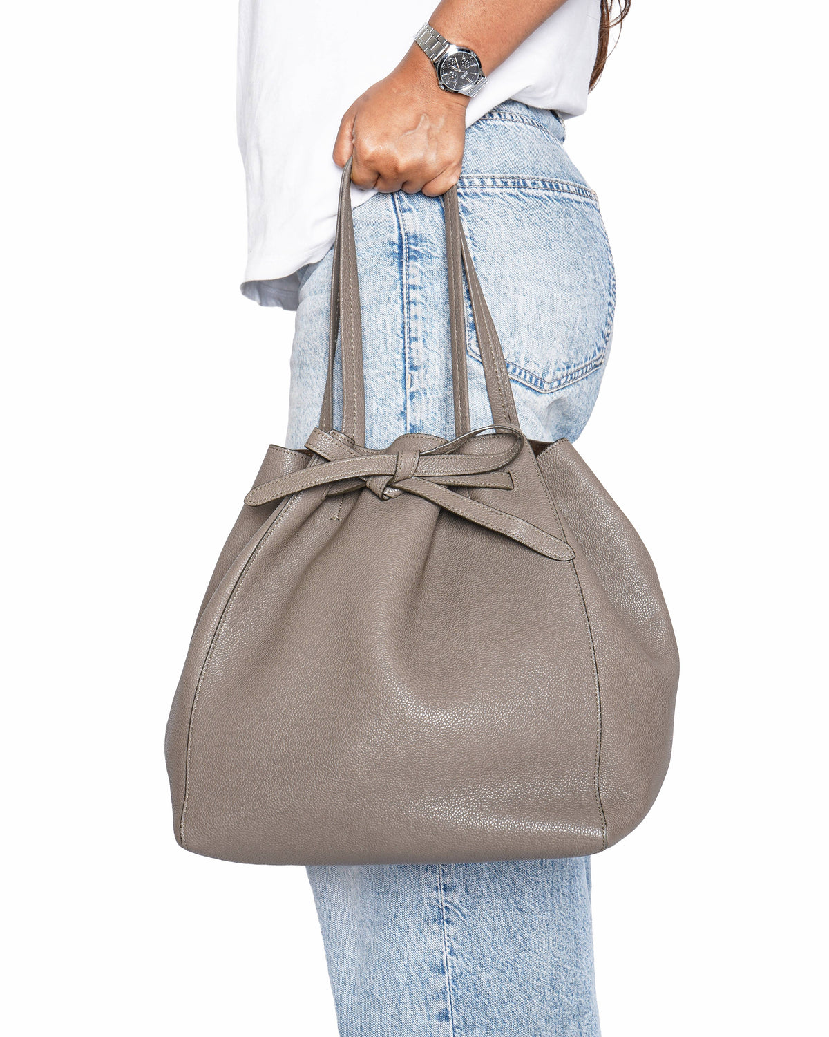 Celine Leather Medium Cabas Phantom Tote