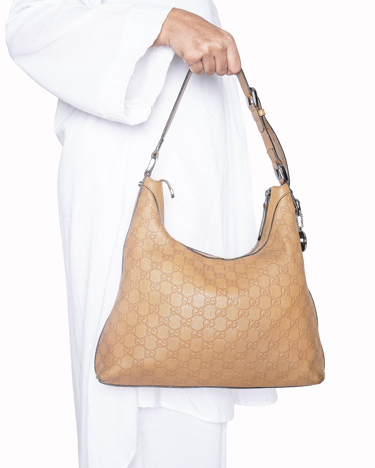 Gucci Guccissima Hobo Bag in Tan Leather